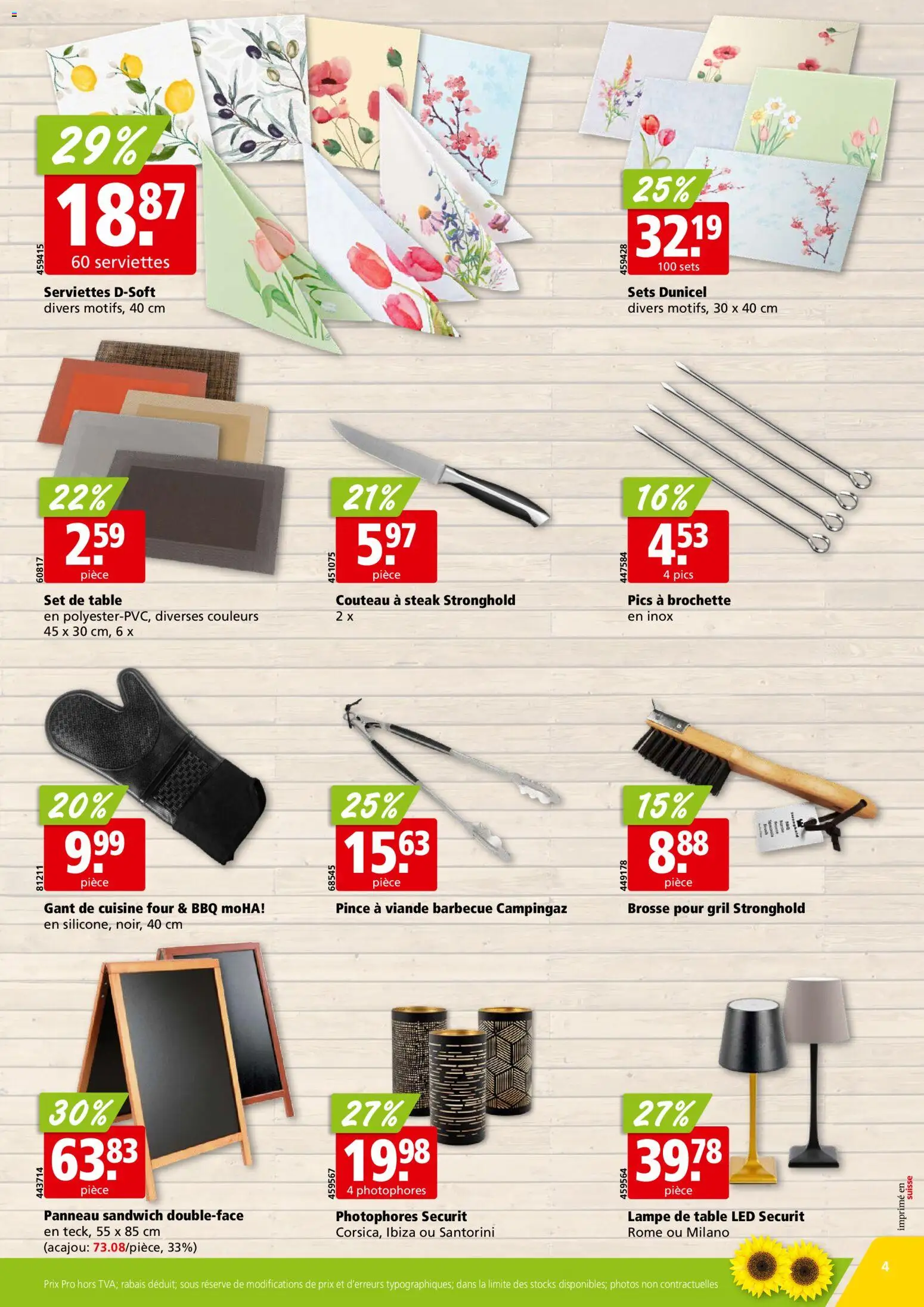 Aligro Aktionen Terrasses Chavannes, Matran, Genève, Sion – gültig ab 02.04.2026 | Seite: 4 | Produkte: Lampe