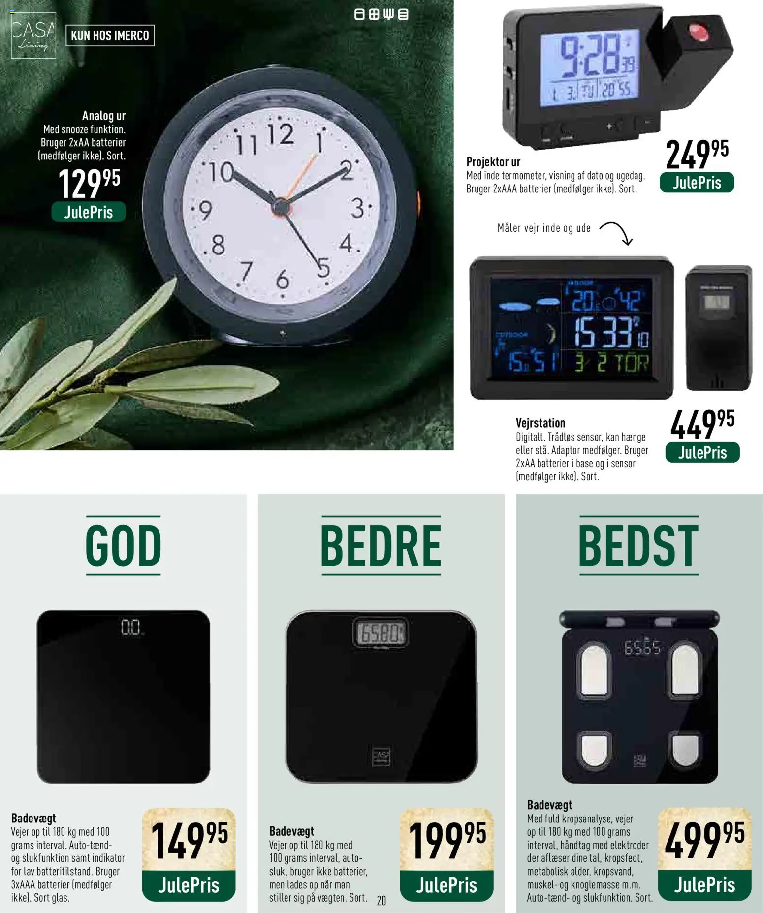 Imerco tilbudsavis – gyldig fra 01.12.2025 | Side: 20 | Produkter: Projektor, Batterier, Ur, Vejrstation