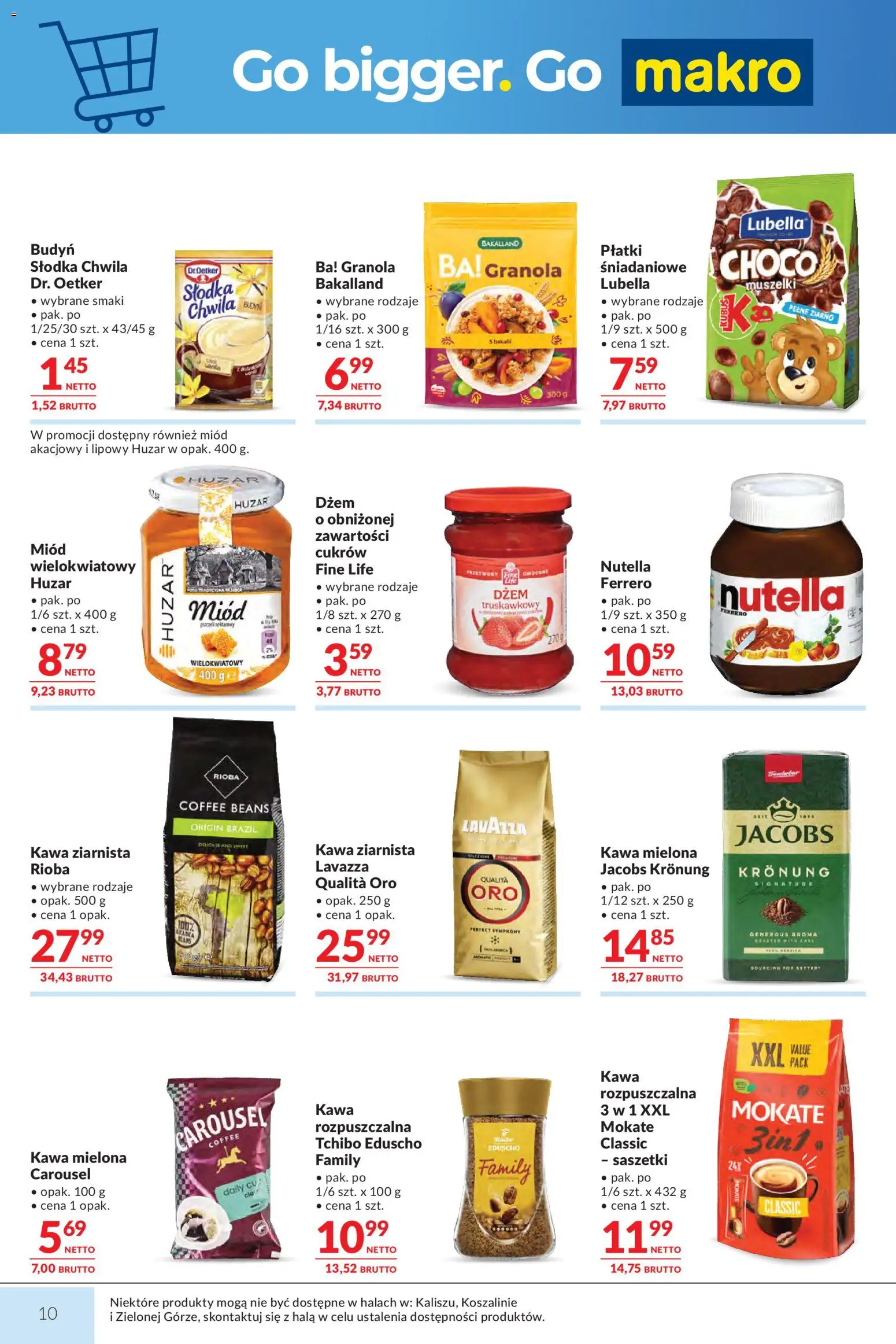 Makro Gazetka - Mega oferty dla Twojego Sklepu od 07.01.2026 | Strona: 10 | Produkty: Kawa ziarnista, Kawa rozpuszczalna, Płatki śniadaniowe, Kawa