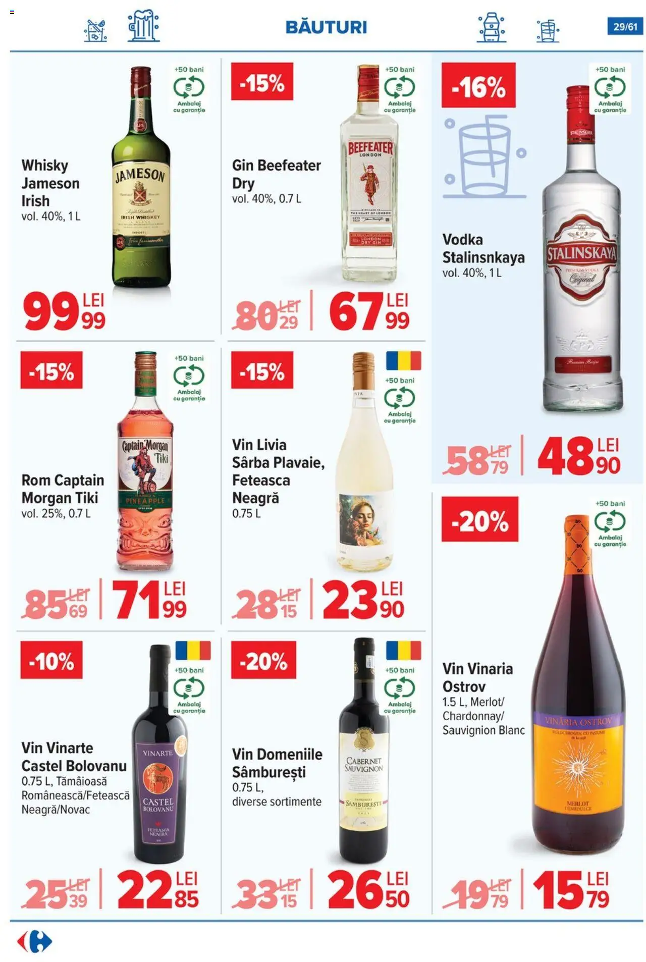 Catalog Carrefour – valabil de la 13.08.2025 | Pagină: 30 | Produse: Vin, Rom, Vodka, Whiskey