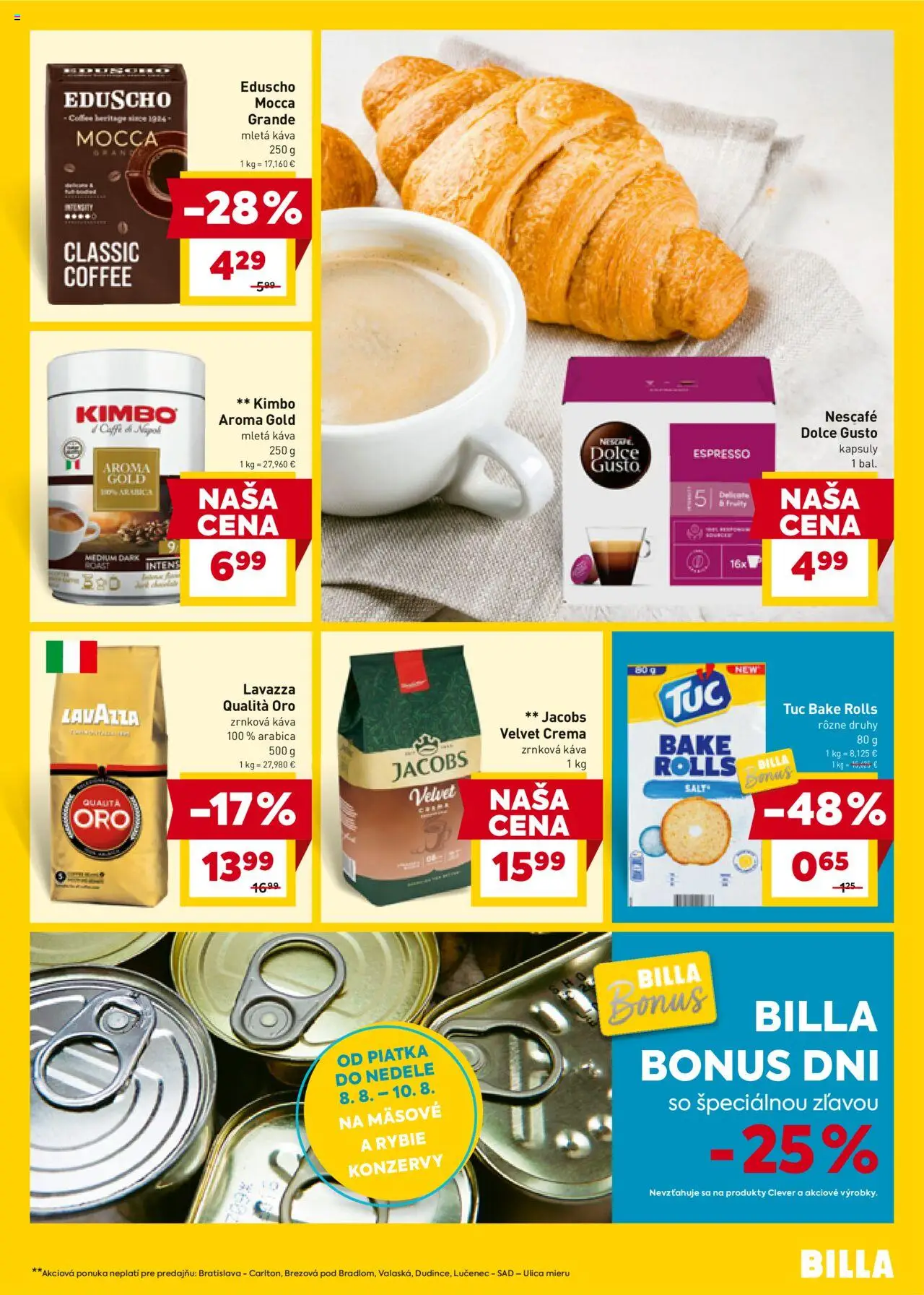 Billa leták │ platný od 06.08.2025 | Strana: 15 | Produkty: Dolce Gusto, Lavazza, Zrnková káva