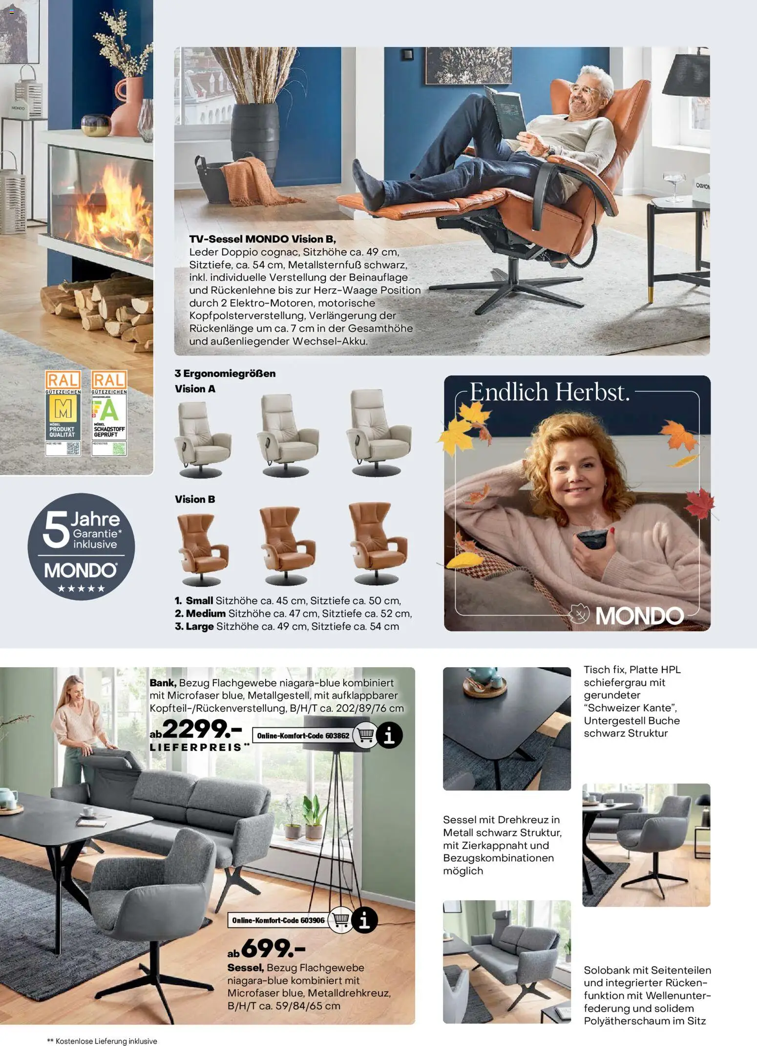 Ostermann Endlich Herbst MONDO Prospekt – gültig ab 25.10.2025 | Seite: 9 | Produkte: Sessel, Tisch