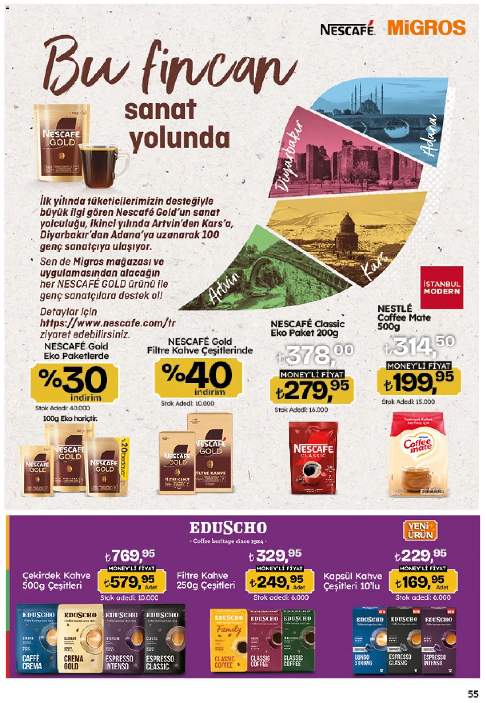 Migros Katalog - Migroskop - 26.03.2026 tarihinden itibaren geçerlidir | Sayfa: 55 | Ürünler: Kahve