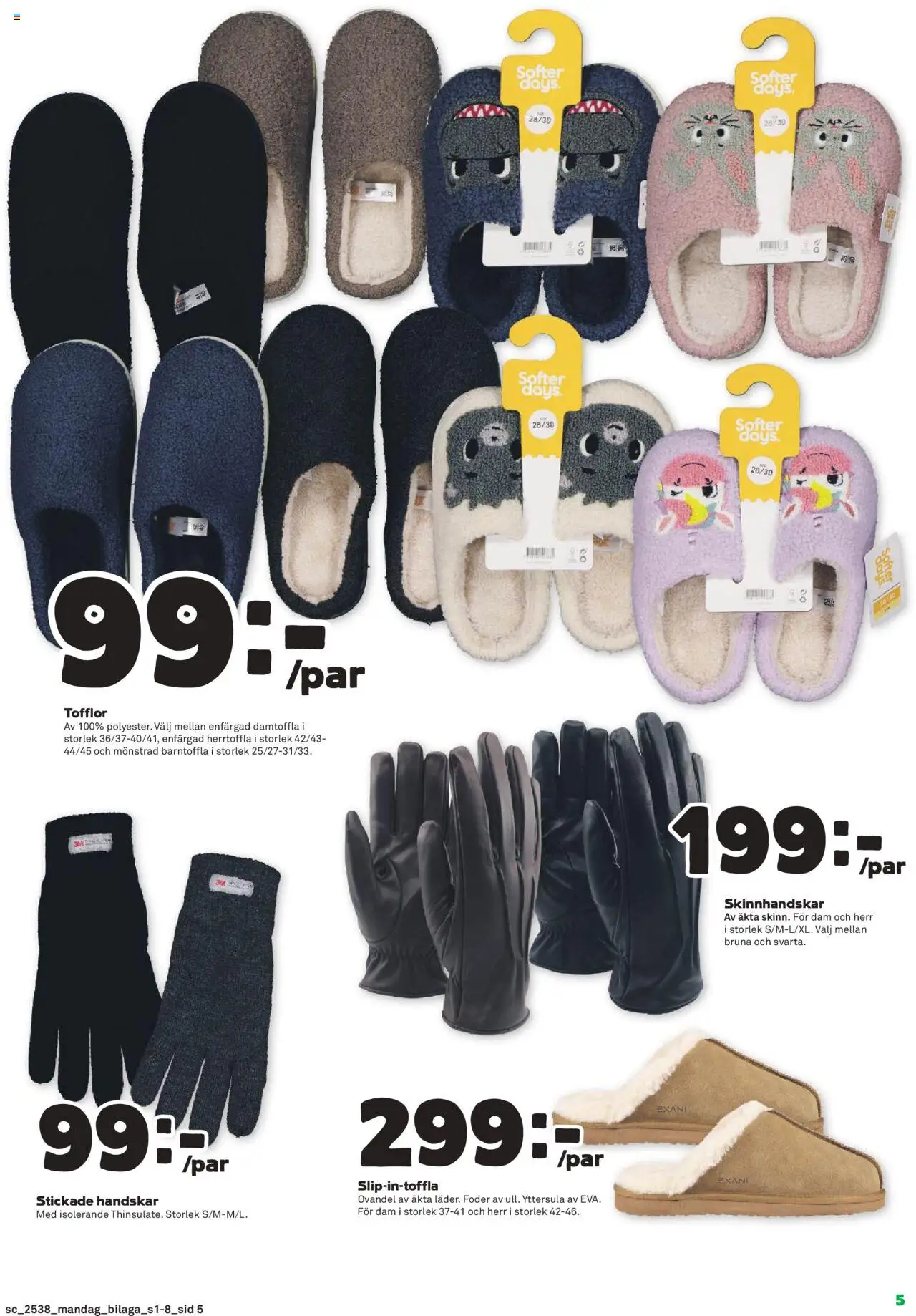 Stora Coop reklamblad aktuell från 15.09.2025 | Sida: 17 | Produkter: Tofflor, Handskar