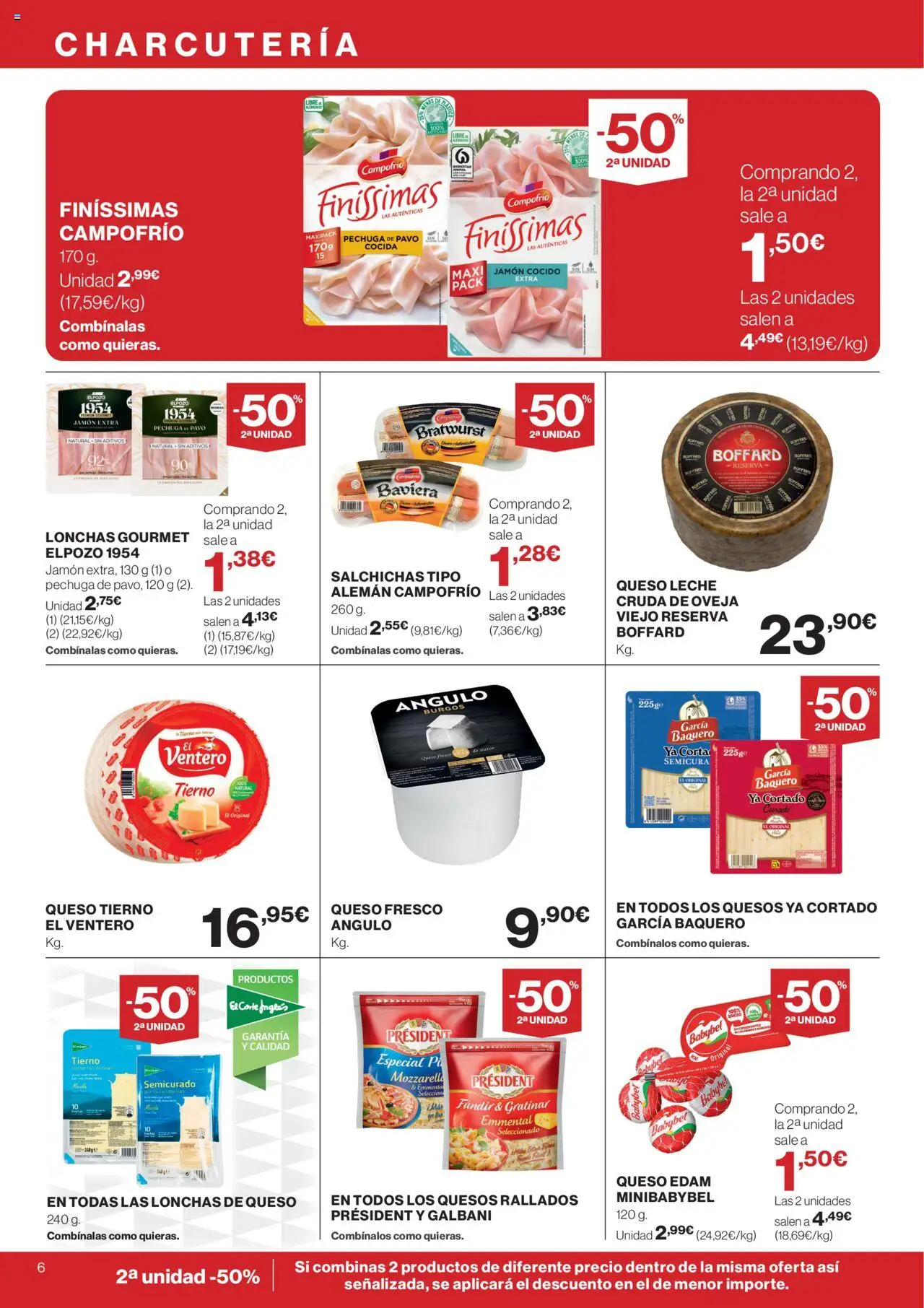 Supercor Península y Baleares │ válido desde el 09.10.2025 | Página: 6 | Productos: Queso, Jamón, Jamón cocido, Queso fresco
