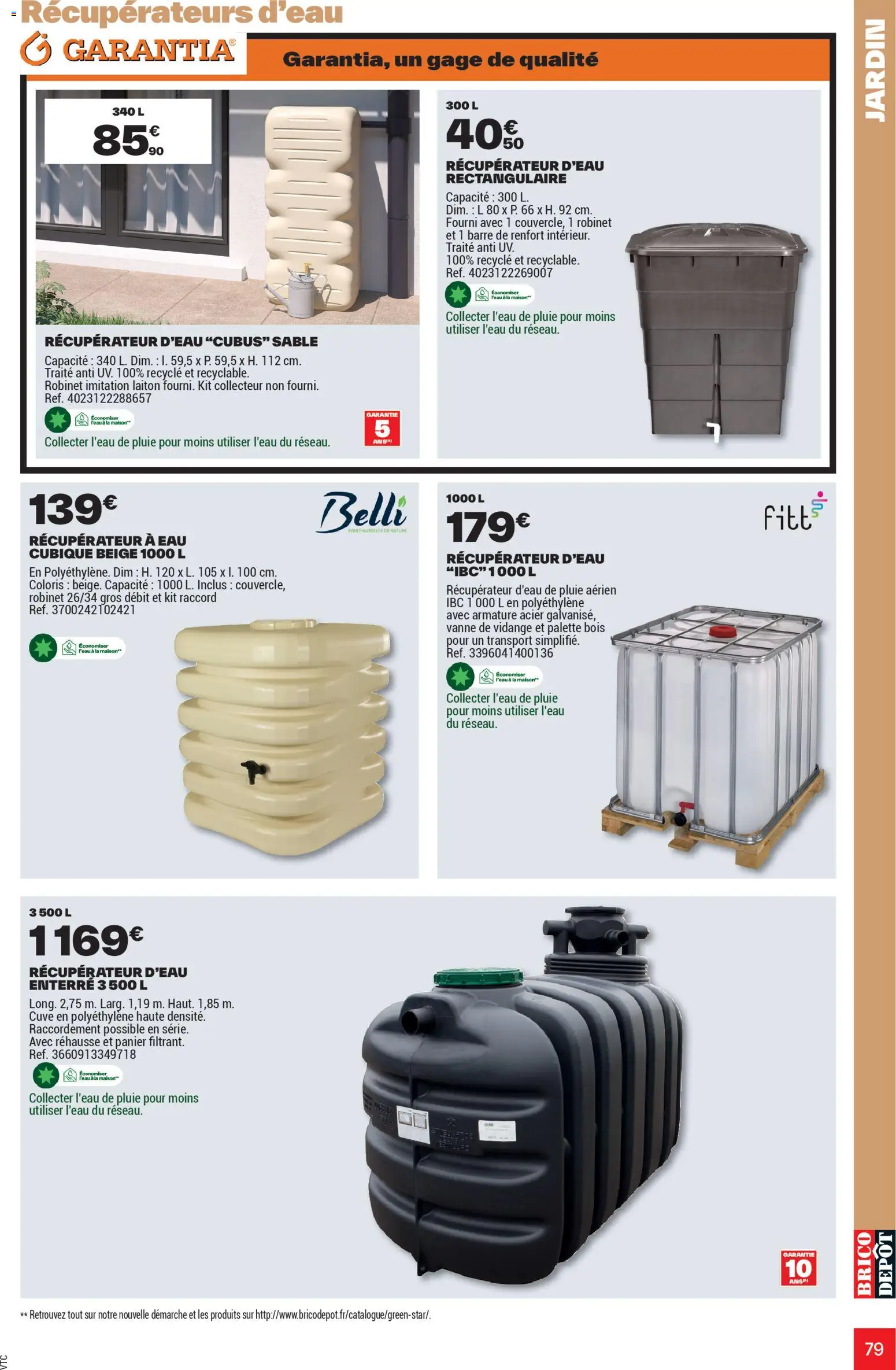 {H1} | Page: 79 | Produits: Récupérateur d'eau de pluie, Robinet, Récupérateur d'eau, Panier