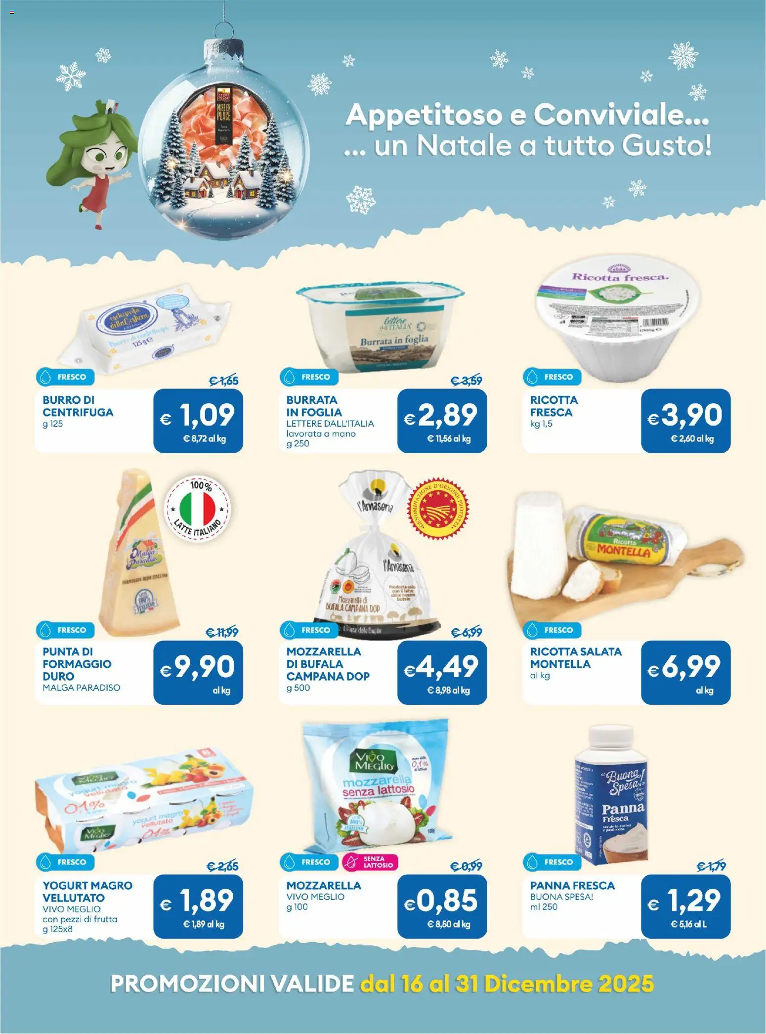 Volantino MD Discount del 16.12.2025 | Pagina: 9 | Prodotti: Panna, Latte, Formaggio, Burro