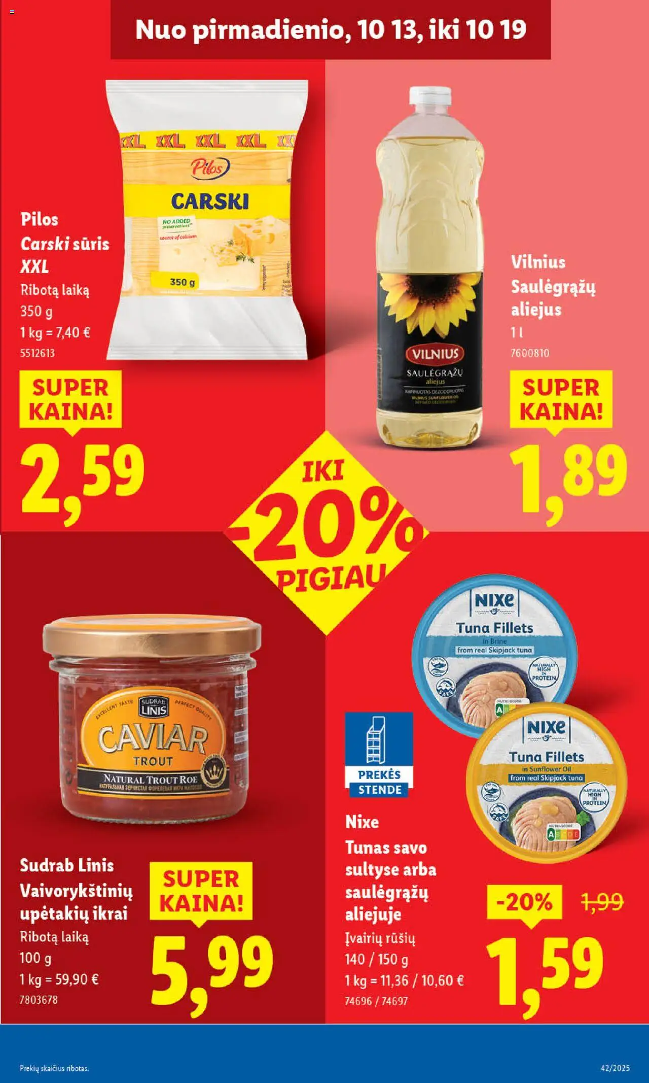 LIDL akcijos nuo 13.10.2025 | Puslapis: 29 | Prekių: Sūris, Aliejus, Ikrai