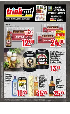 Edeka prospekt Oberstenfeld	 ab 19.04.2026 gültig | Seite: 52 | Produkte: Weißbier, Astra, Jack Daniel's, Gin