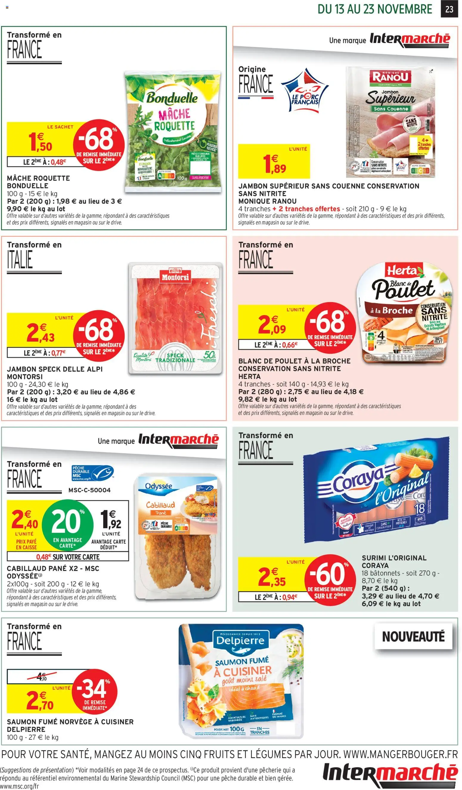 {H1} | Page: 23 | Produits: Pêche, Saumon fumé, Porc, Saumon