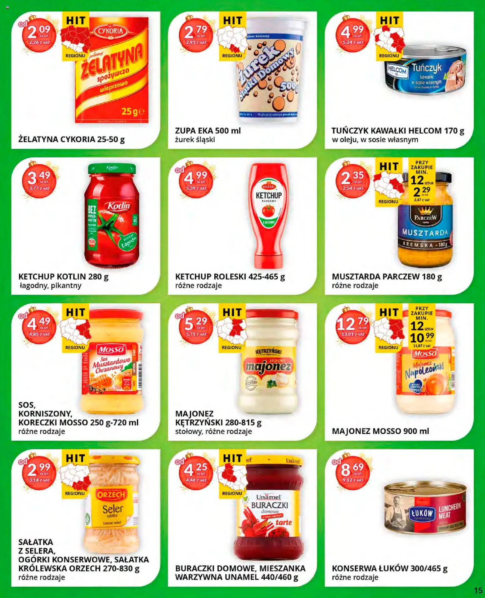 Eurocash Gazetka od 15.12.2025 | Strona: 15 | Produkty: Ketchup, Żelatyna, Zupa, Majonez