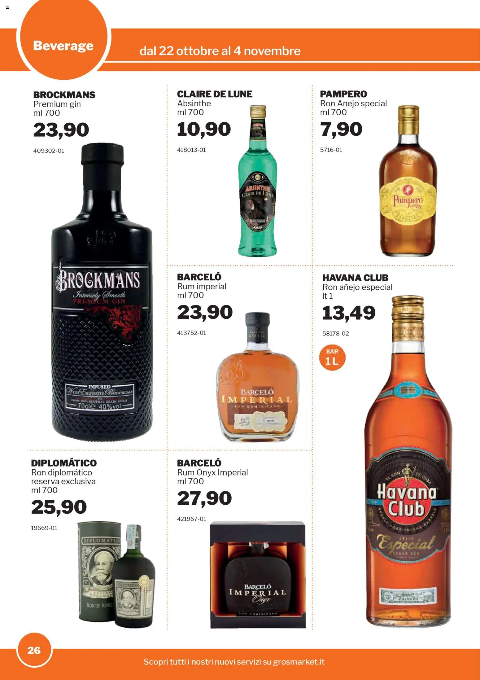 Volantino Sogegross del 22.10.2025 | Pagina: 26 | Prodotti: Gin, Rum