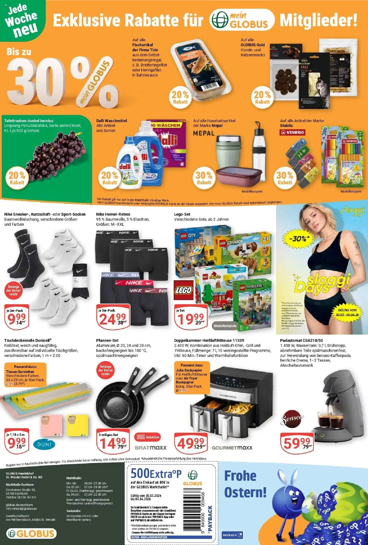Globus prospekt Eschborn	 – gültig ab 30.03.2026 | Seite: 27 | Produkte: Grill, Heißluftfritteuse, Telefon, Uhr
