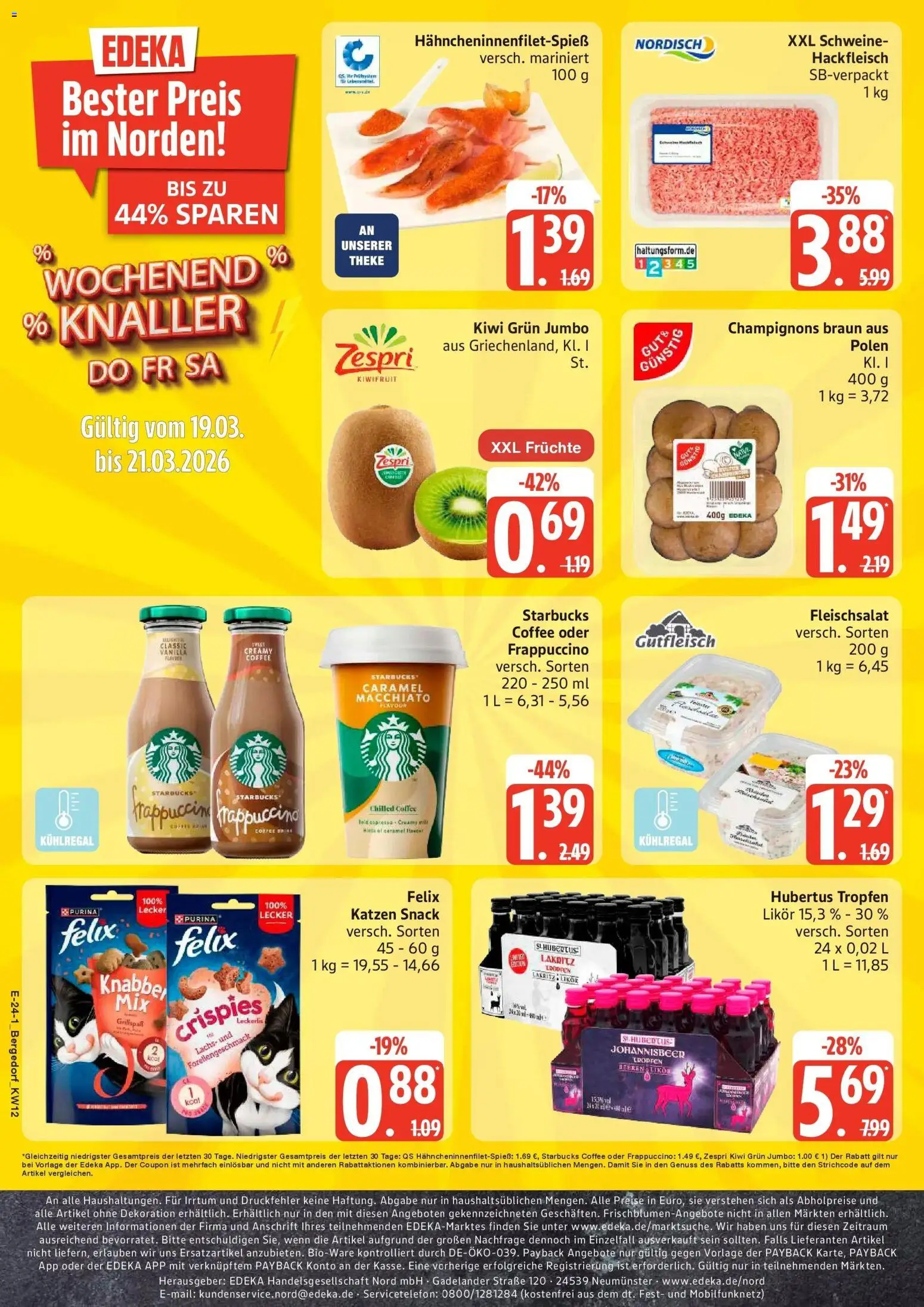 Angebote – gültig ab 16.03.2026 | Seite: 24 | Produkte: Likör, Lachs, Hubertus tropfen, Hackfleisch