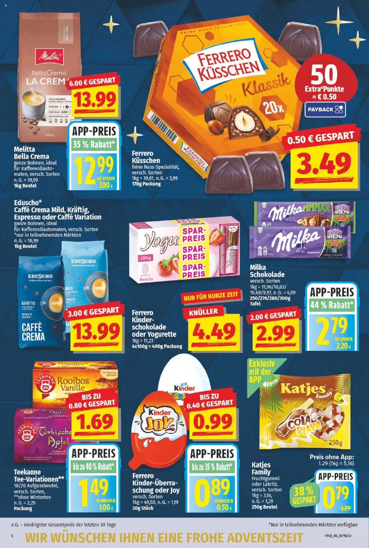NP Discount Prospekt 	 – gültig ab 24.11.2025 | Seite: 6 | Produkte: Yogurette, Katjes, Milka, Teekanne