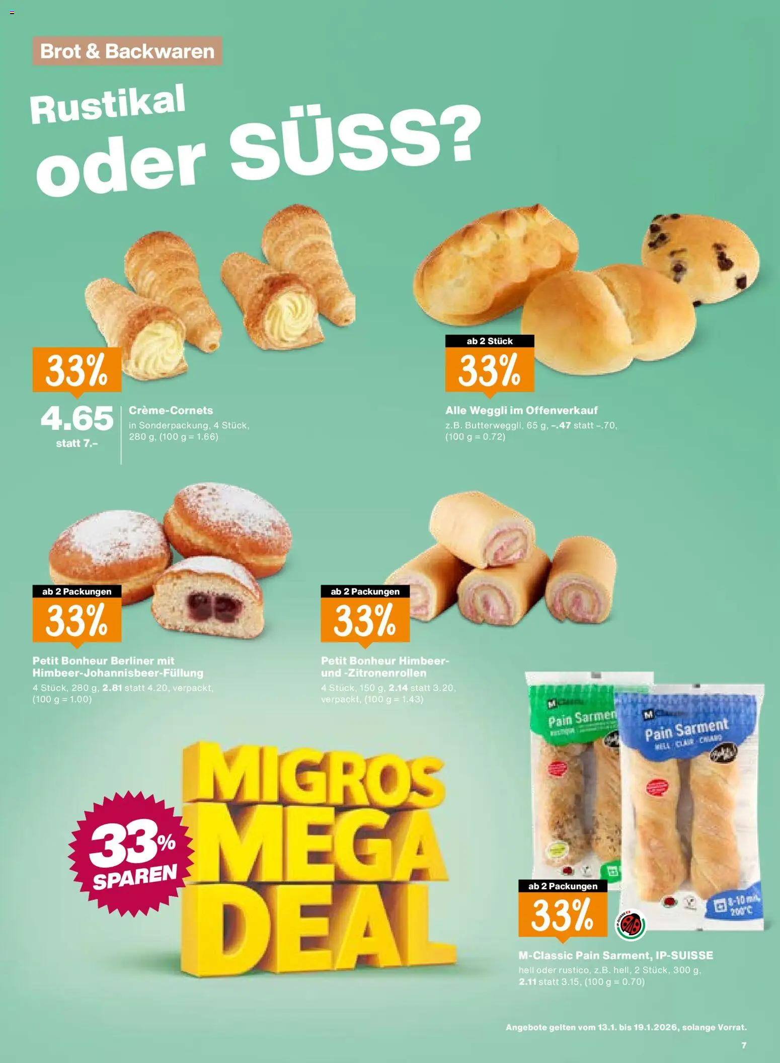 Migros Aktionen – gültig ab 13.01.2026 | Seite: 7 | Produkte: Brot