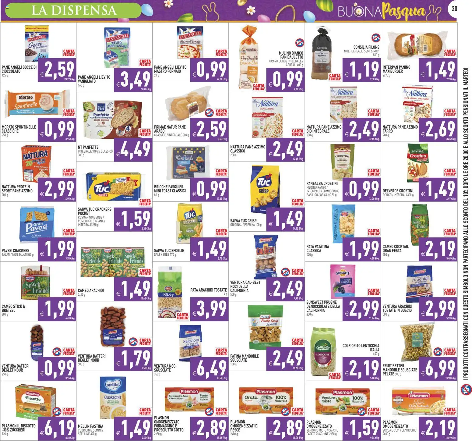 Volantino PIM Supermercati del 27.03.2026 | Pagina: 20 | Prodotti: Bretzel, Pane, Ceci, Crostini