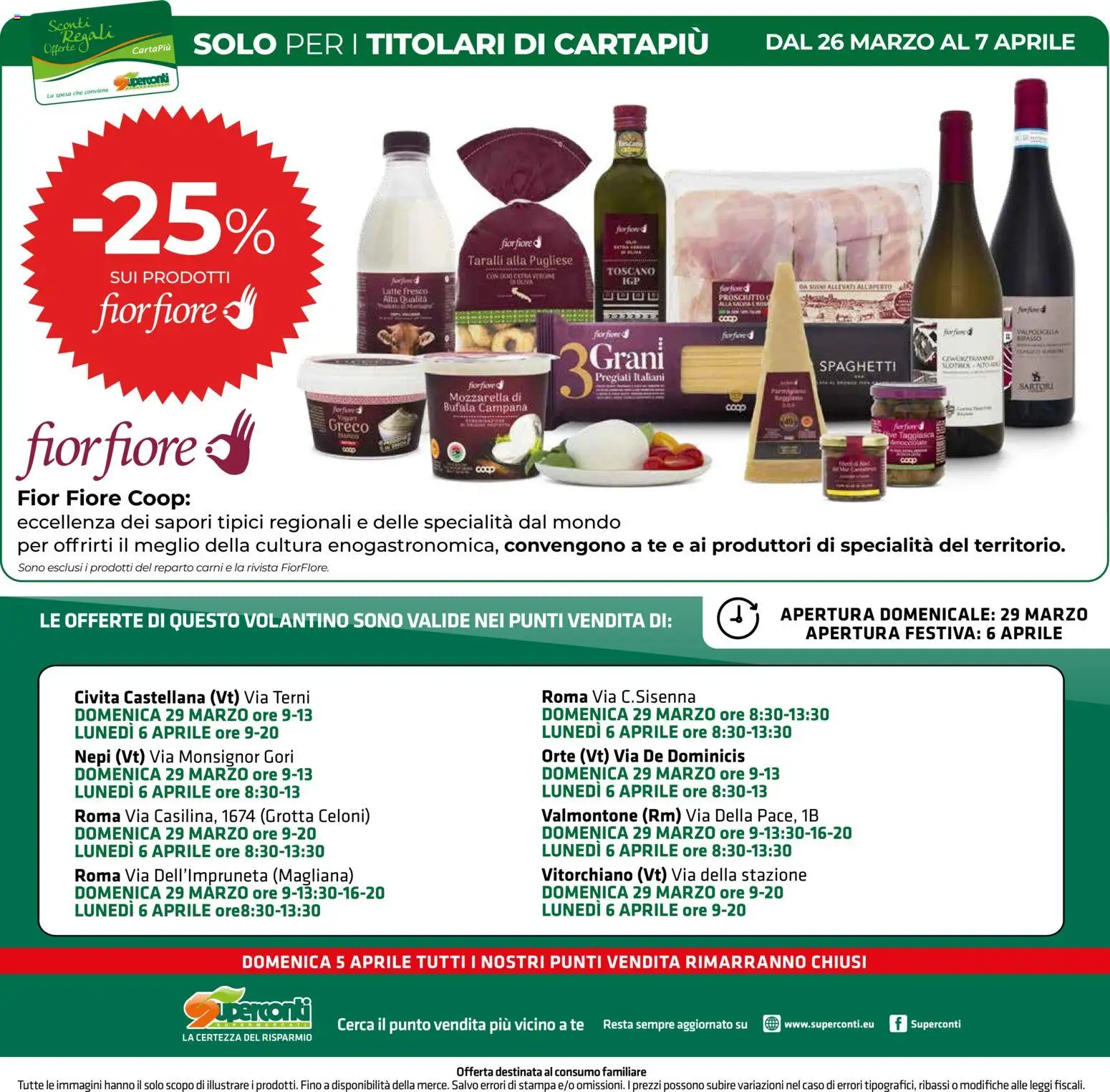 Volantino Superconti del 26.03.2026 | Pagina: 24 | Prodotti: Tè, Mozzarella, Prosciutto, Taralli