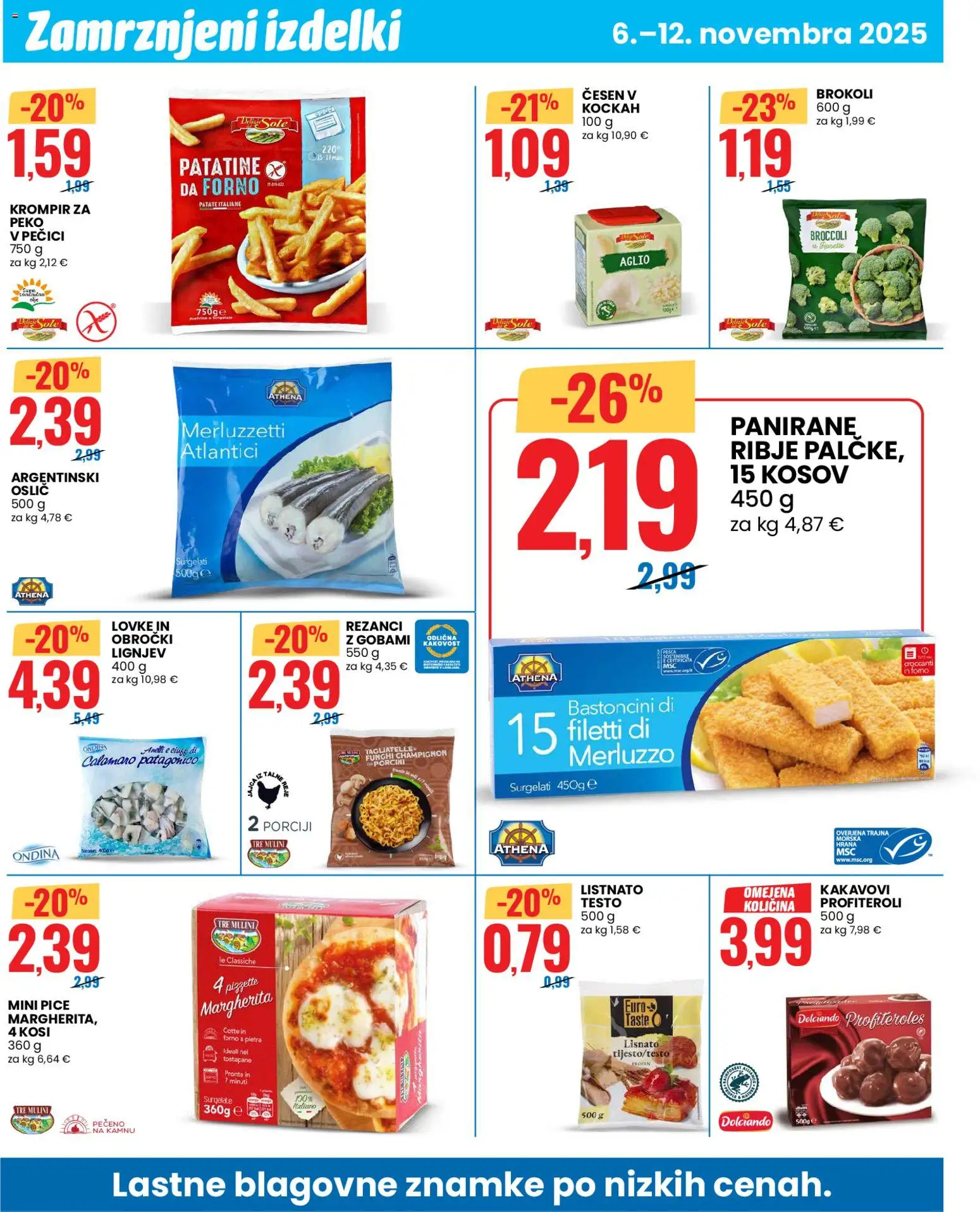 Novi Eurospin katalog ponudbe – veljaven od 06.11.2025 | Stran: 4 | Izdelki: Oslič, Rezanci, Krompir, Cesen