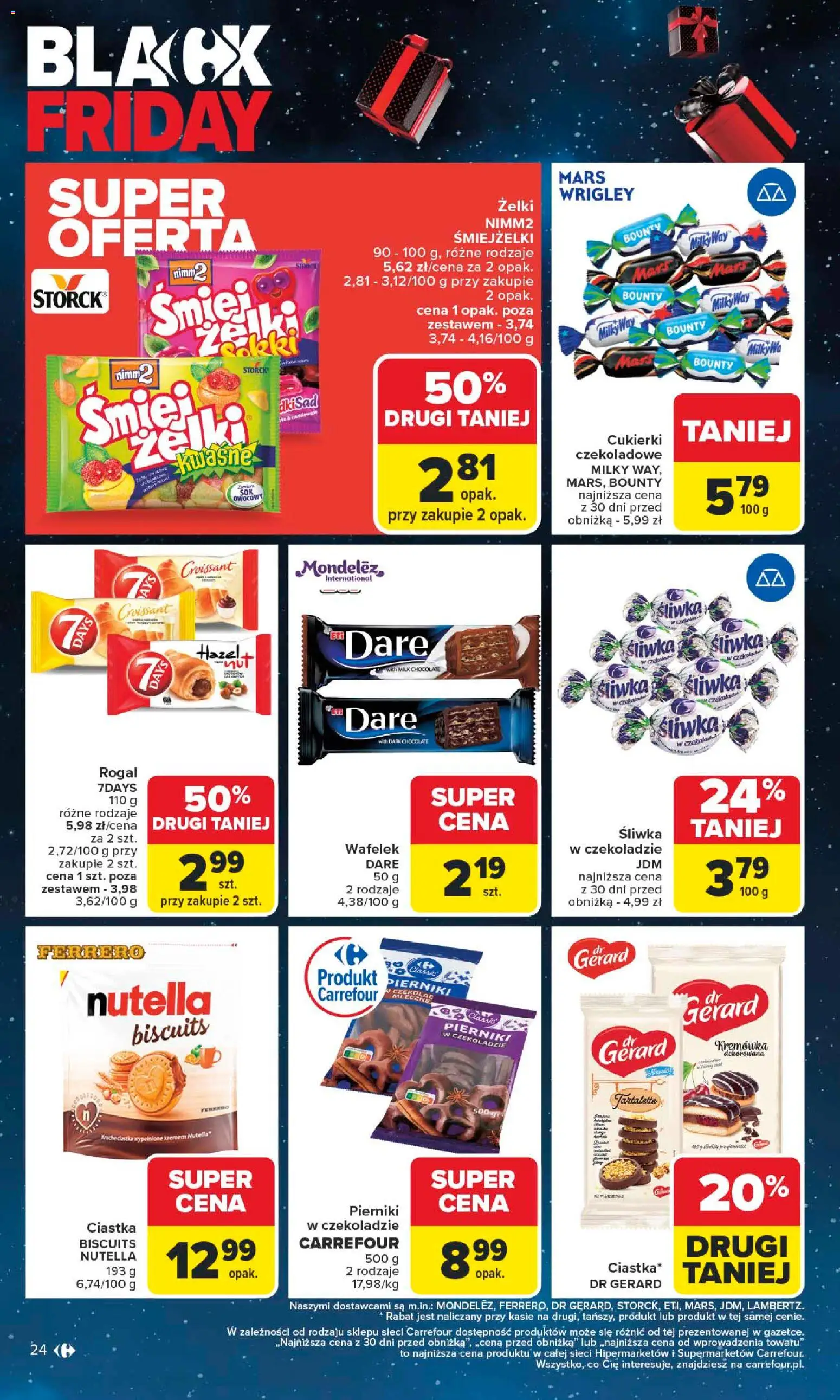 Carrefour Black Friday od 24.11.2025 | Strona: 24 | Produkty: Nutella, Żelki, Cukierki, Ciastka