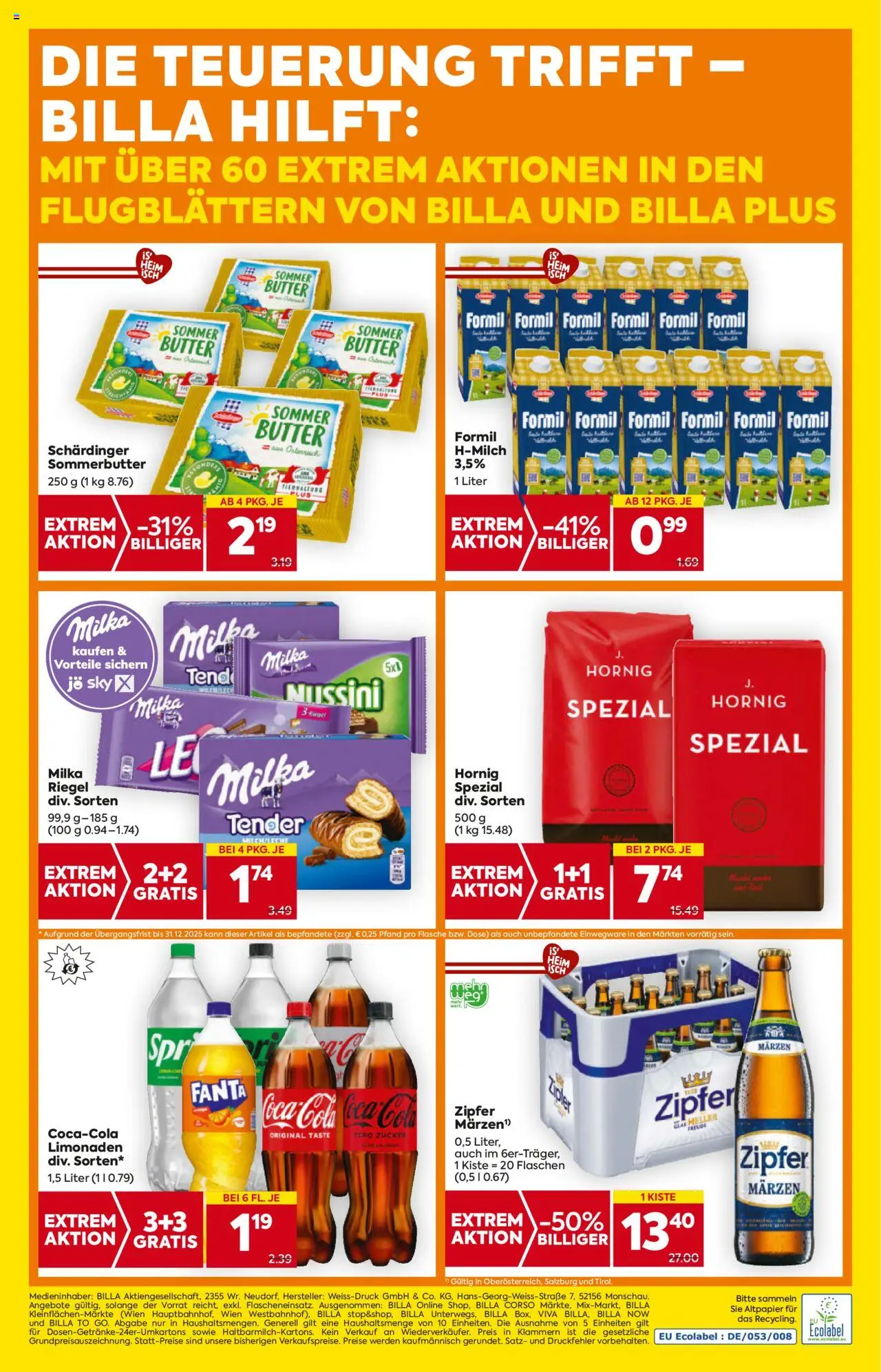 Billa Flugblatt - Oberösterreich gültig ab 09.10.2025 | Seite: 20 | Produkte: Butter