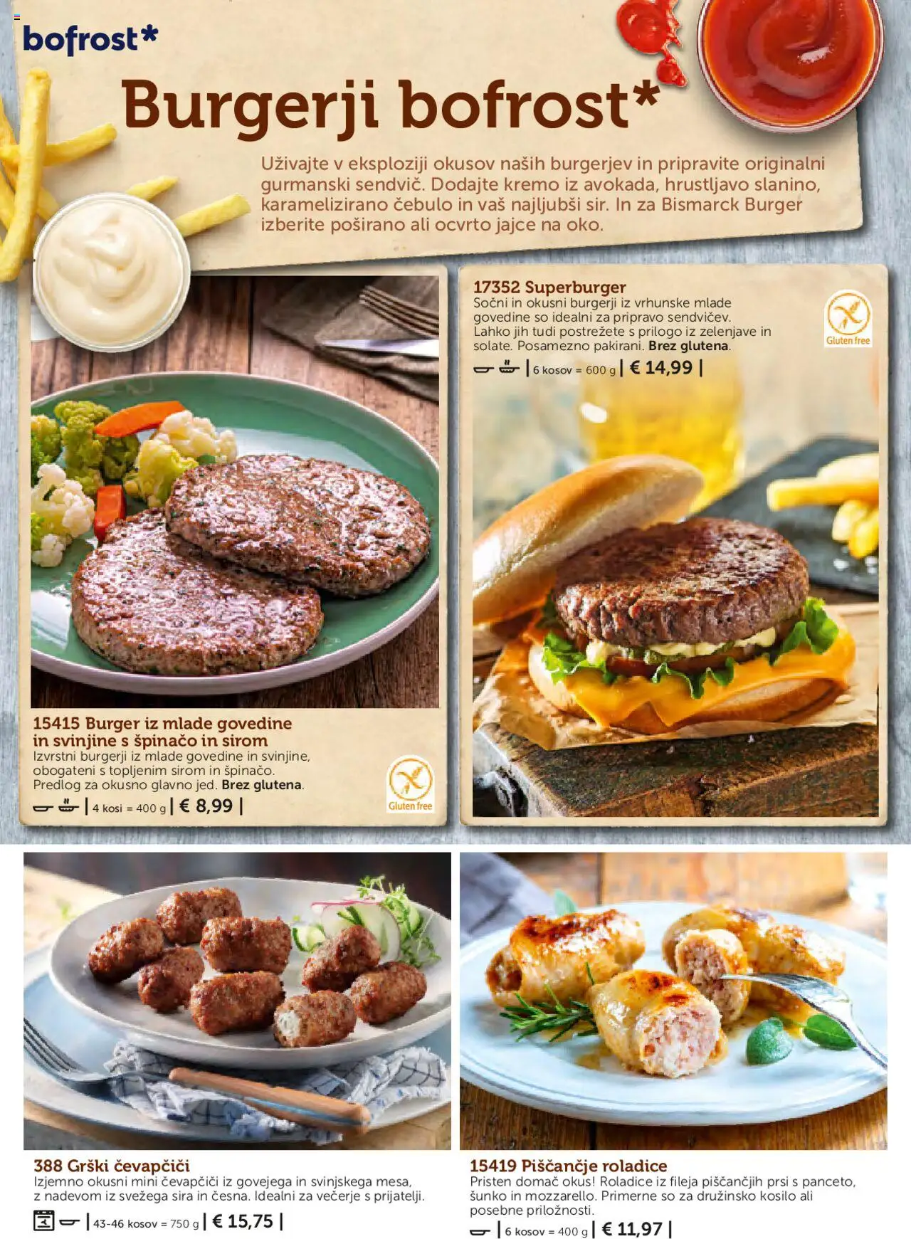 Novi Bofrost katalog ponudbe – veljaven od 01.05.2025 | Stran: 82 | Izdelki: Čevapčiči, Burgerji