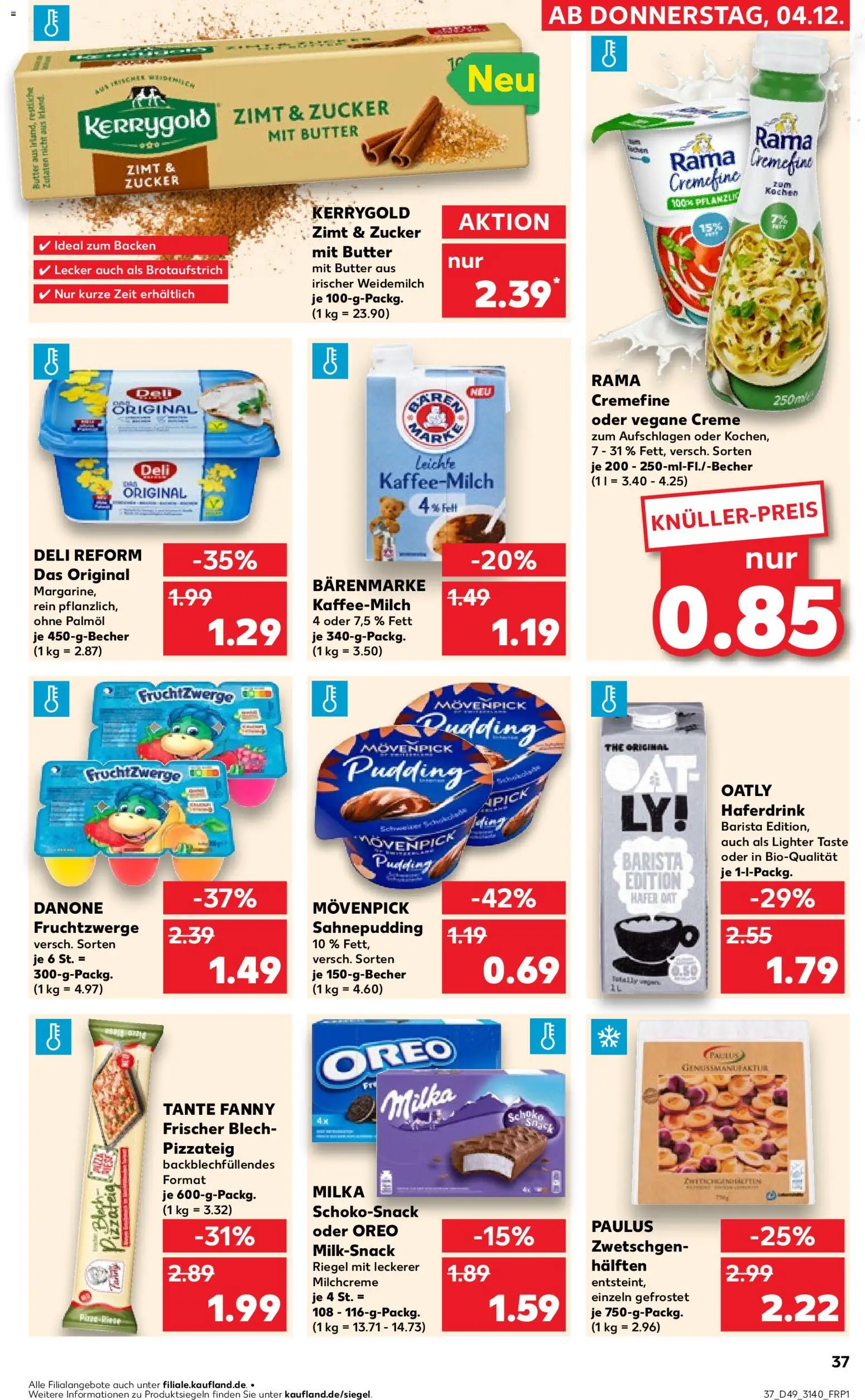 Kaufland prospekt Leipzig	 – gültig ab 04.12.2025 | Seite: 37 | Produkte: Butter, Rama cremefine, Pudding, Haferdrink