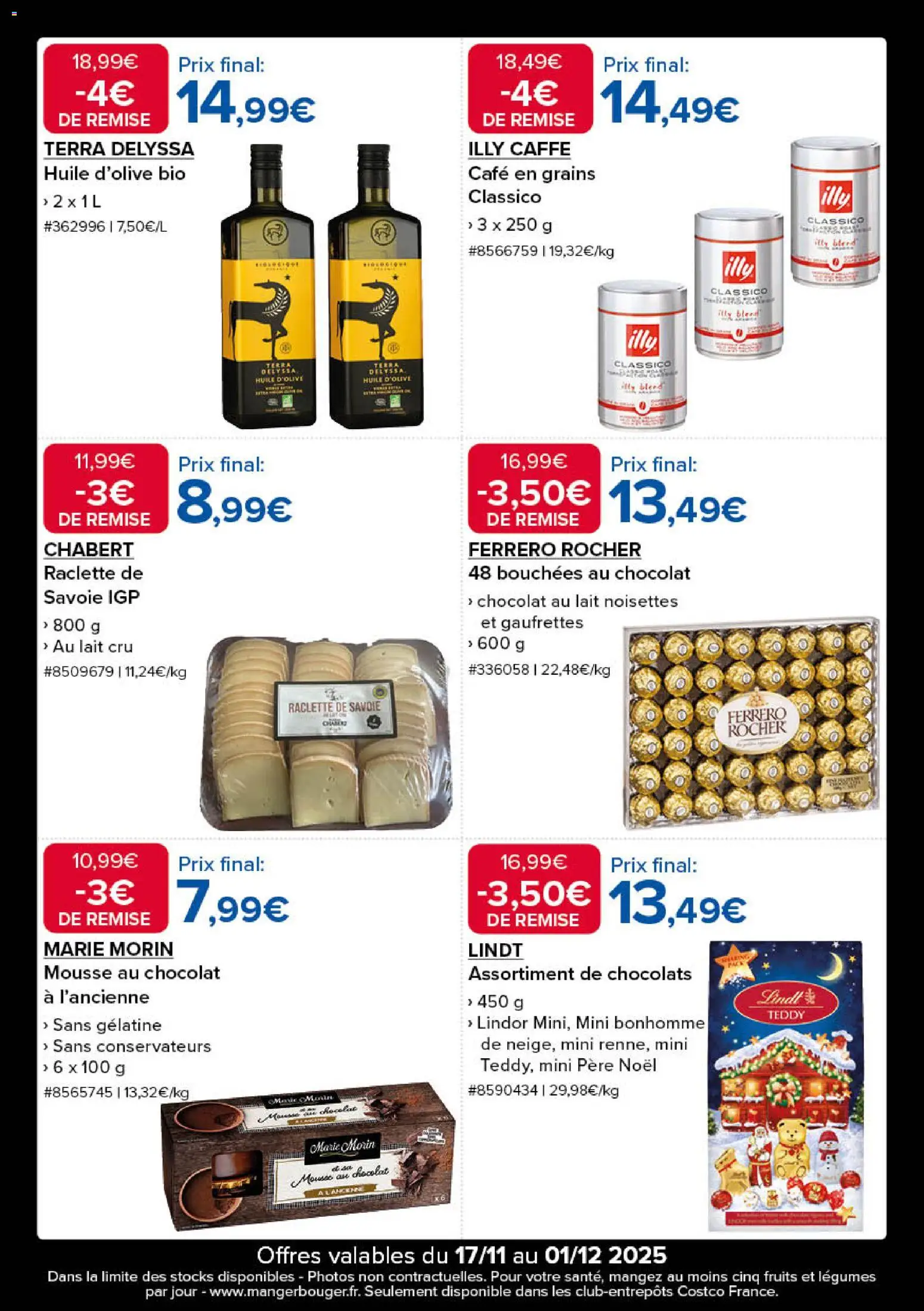 {H1} | Page: 20 | Produits: Huile D'olive, Ferrero rocher, Raclette, Chocolat