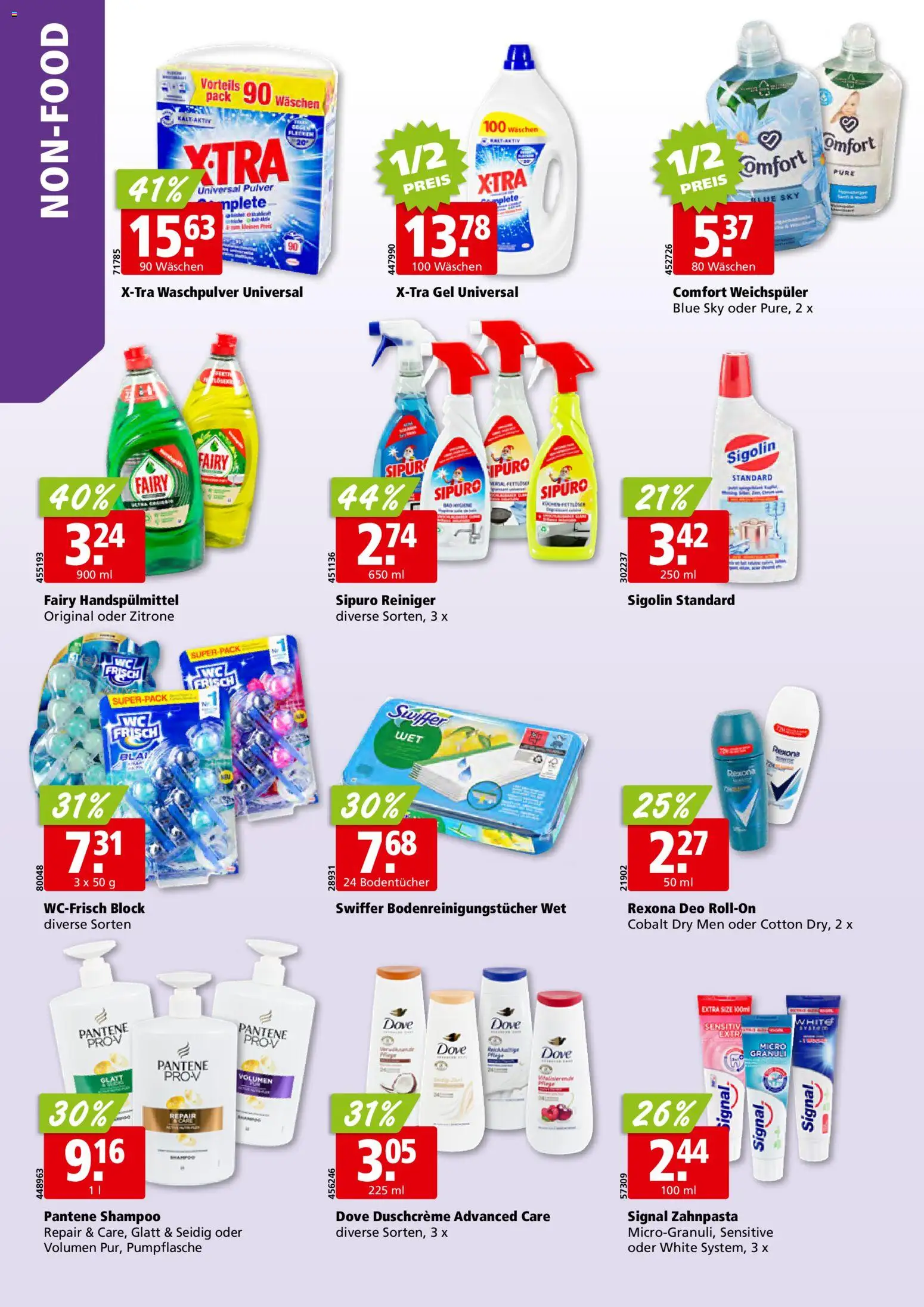 Aligro aktionen Schlieren, Gossau SG, Frauenfeld, Rapperswil-Jona, Sargans, Bern, Brüttisellen, Pratteln, Emmen, Spreitenbach – gültig ab 23.03.2026 | Seite: 34 | Produkte: Pulver, Shampoo, Weichspüler, Zitrone