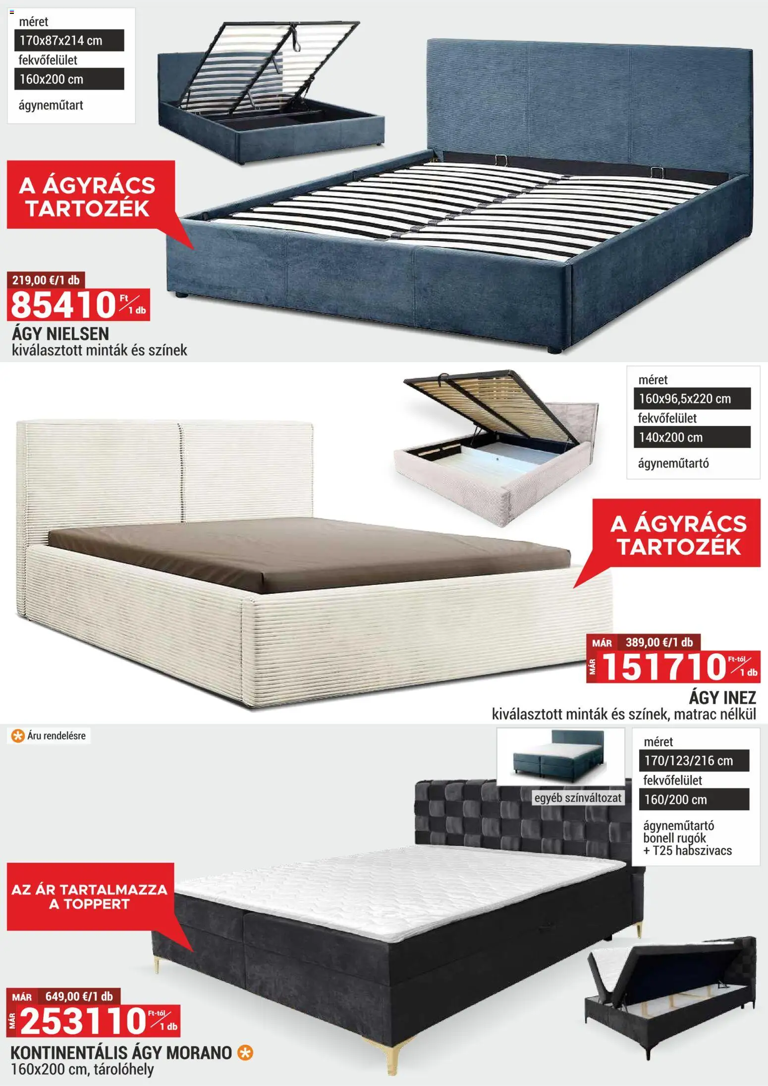 Merkury Market akciós ujság - amely érvényes a következő dátumtól: 01.03.2026 | Oldal: 21 | Termékek: Ágy, Matrac, Ágyrács