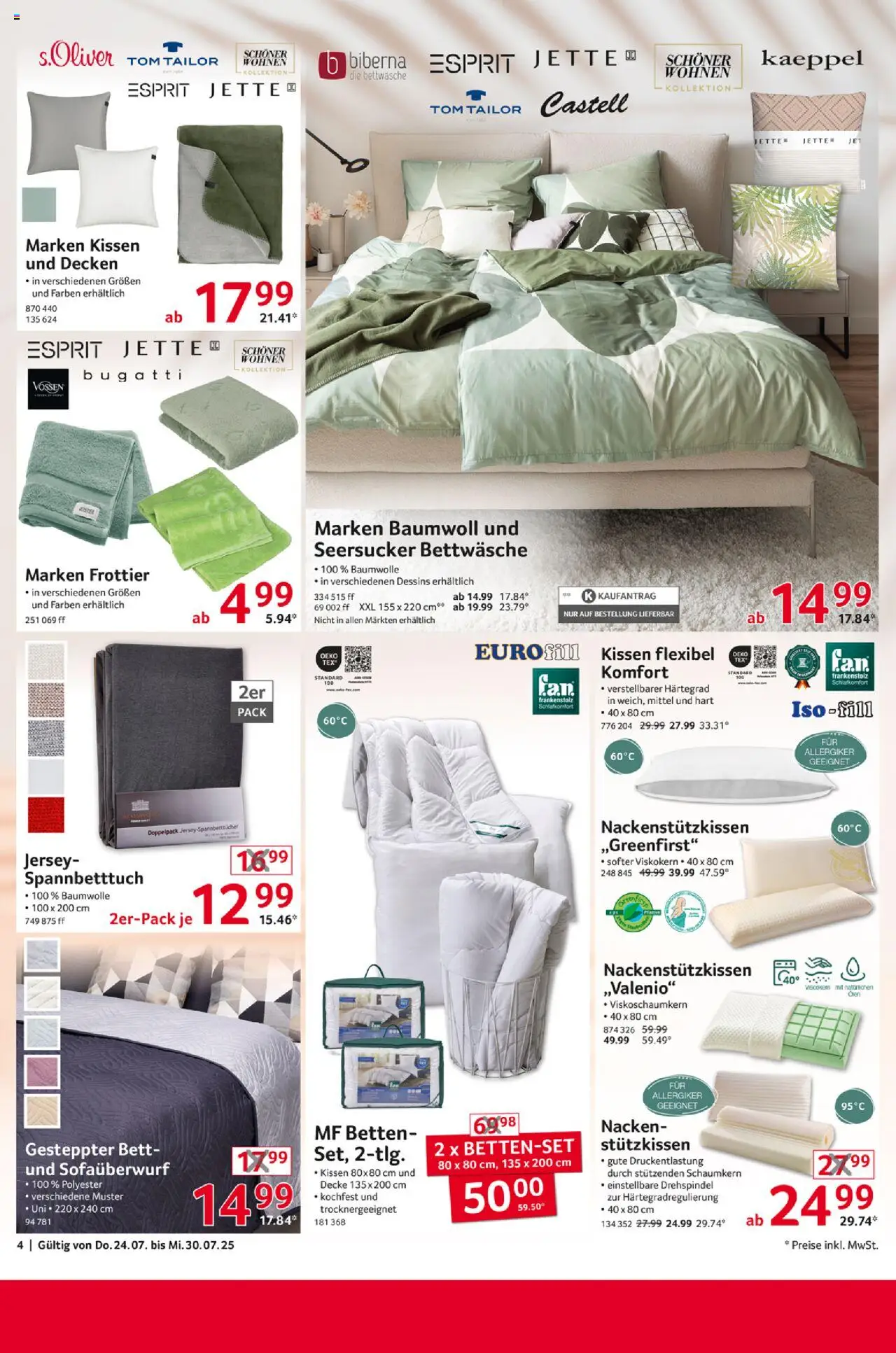 Selgros  Non Food - gültig ab dem 24.07.2025 | Seite: 4 | Produkte: Bett, Kissen, Decke, Bettwäsche