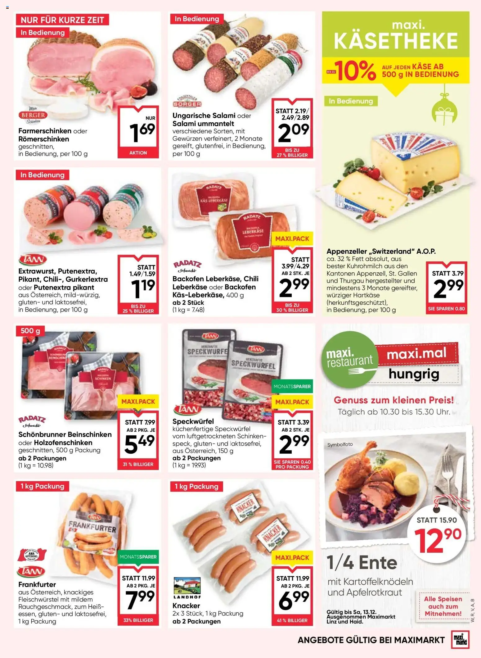 Maximarkt Anif, Bruck An Der Glocknerstraße gültig ab 11.12.2025 | Seite: 9 | Produkte: Chili, Käse, Salami, Schinken