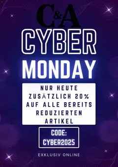 C&A - Cyber Monday ab 01.12.2025 gültig