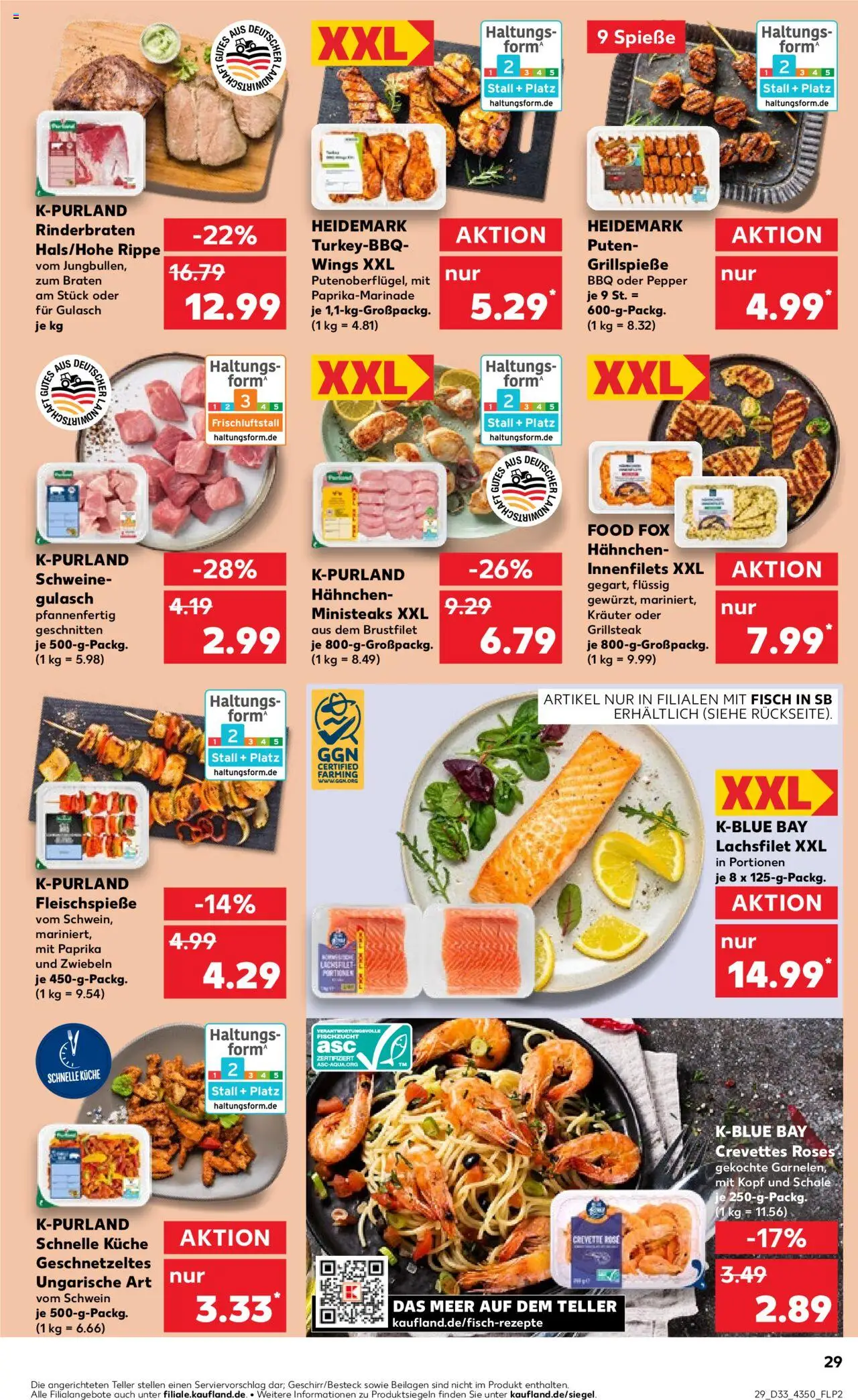 Kaufland prospekt Potsdam	 - gültig ab dem 14.08.2025 | Seite: 29 | Produkte: Hahnchen, Küche, Fisch, Gulasch