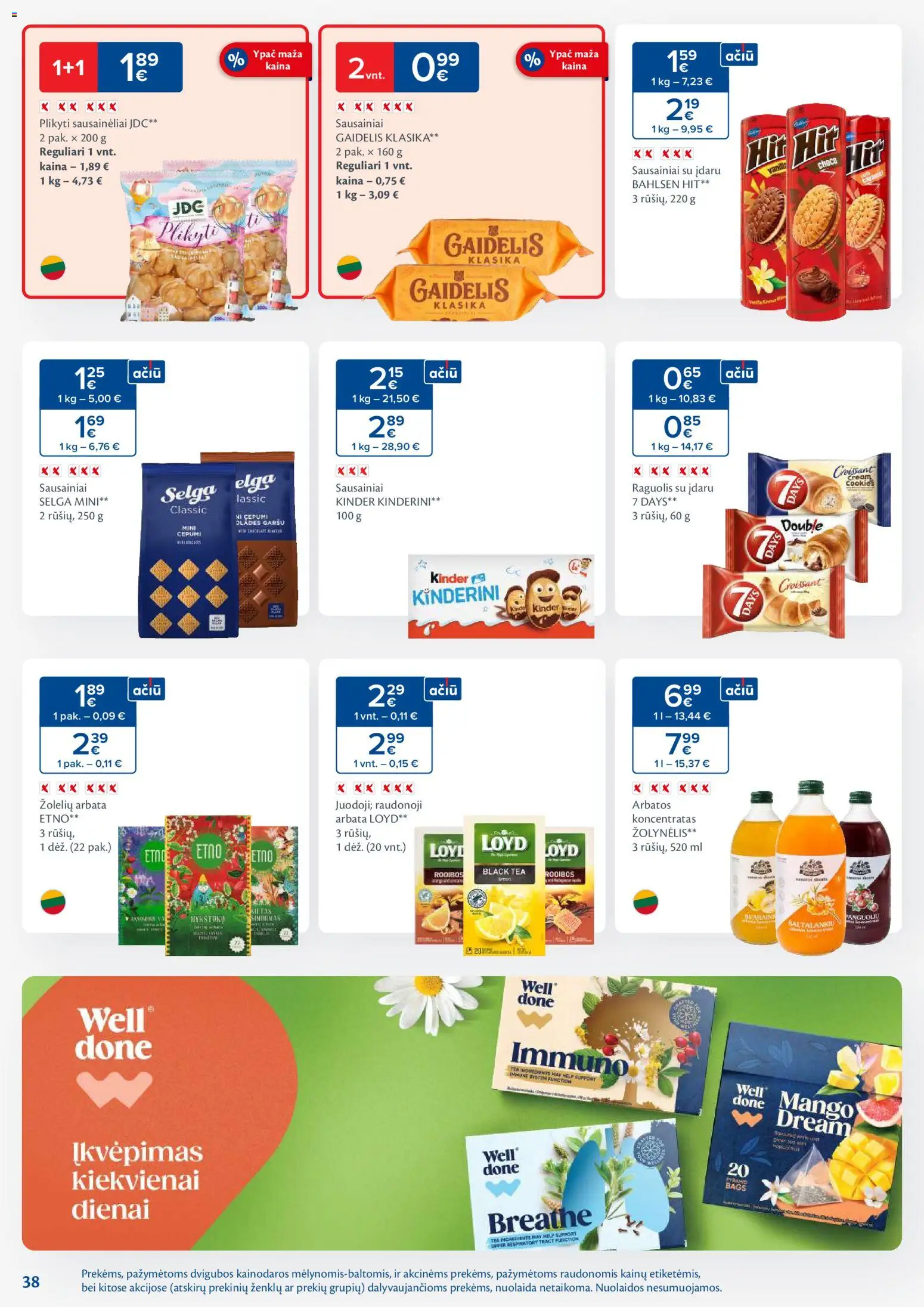 MAXIMA akcijos nuo 27.01.2026 | Puslapis: 38 | Prekių: Sausainiai, Arbata