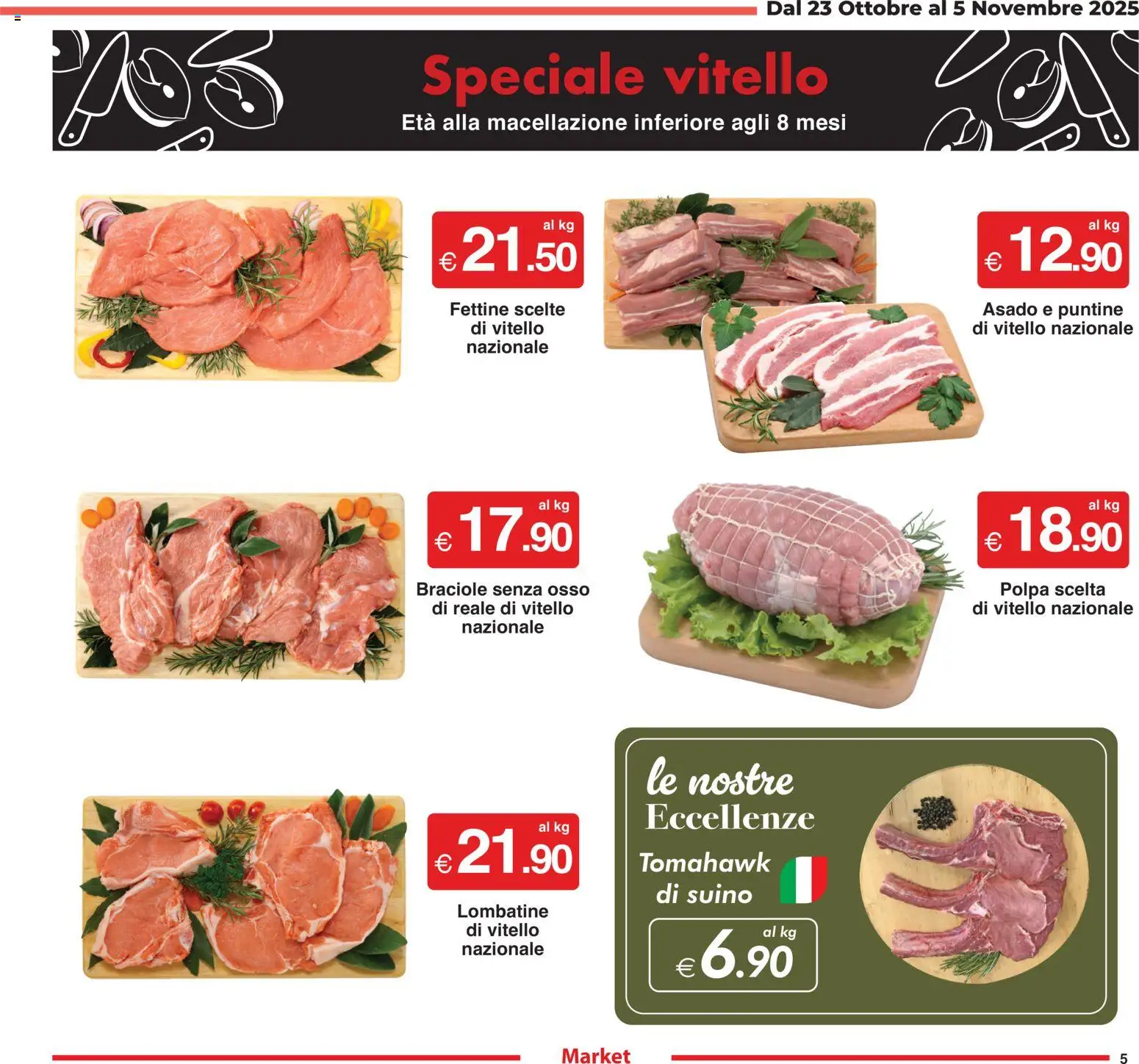 Volantino Sì con Te del 23.10.2025 | Pagina: 5 | Prodotti: Suino, Vitello