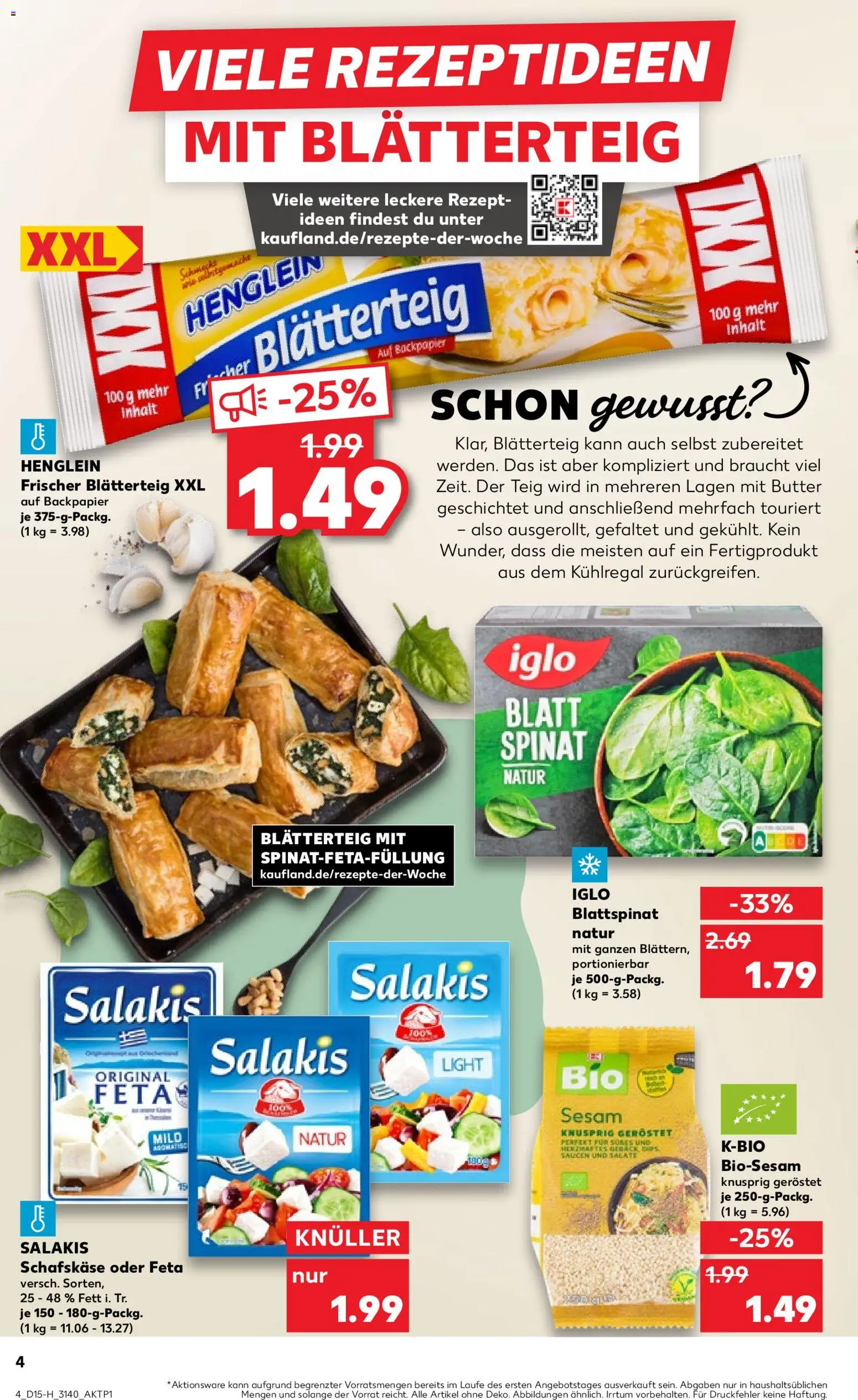 Kaufland Prospekt Leipzig	 – gültig ab 09.04.2026 | Seite: 4 | Produkte: Feta, Butter, Salakis, Schafskase