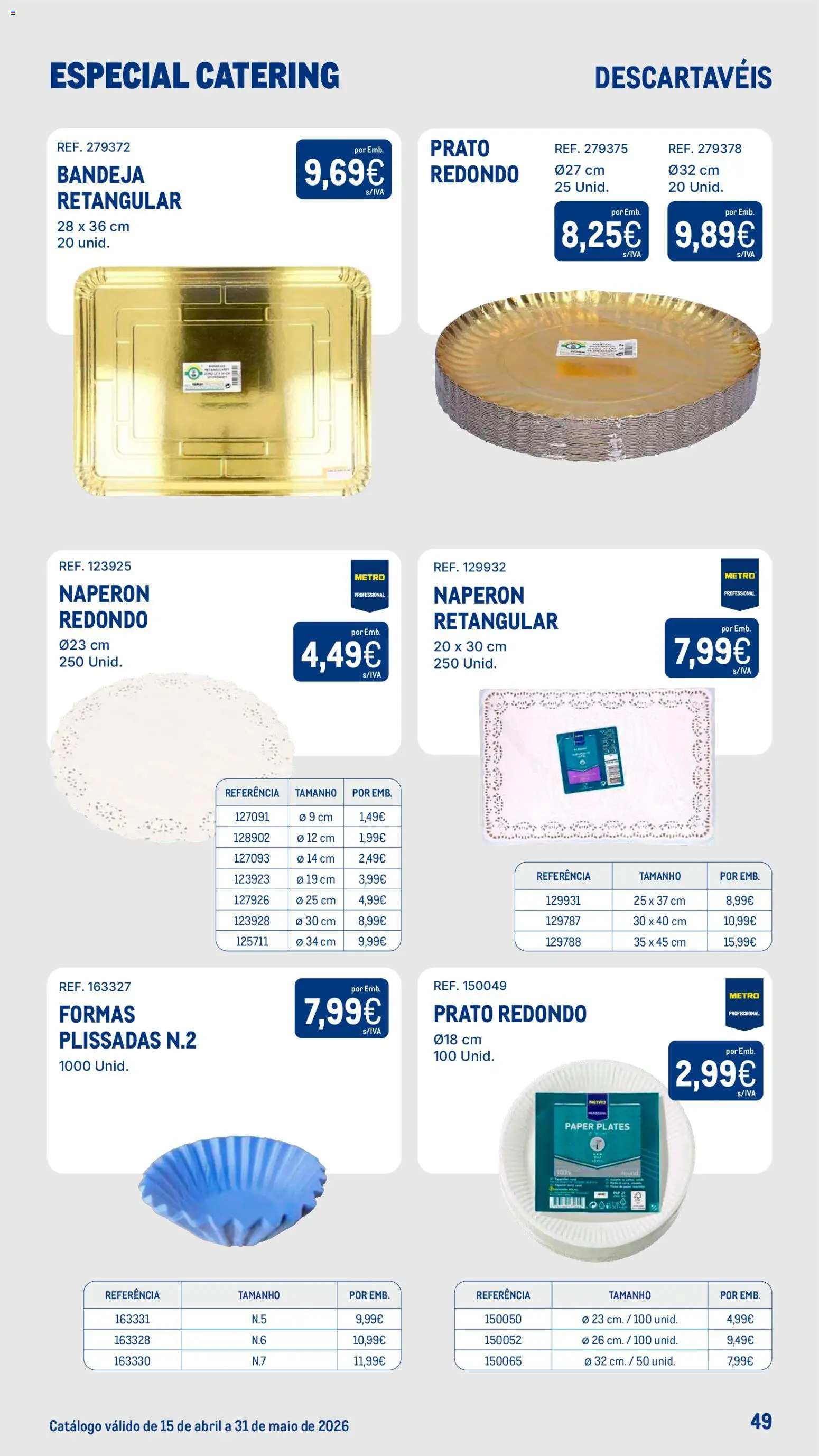 Makro Especial Catering │ válido de 15.04.2026 | Página: 49 | Produtos: Bandeja