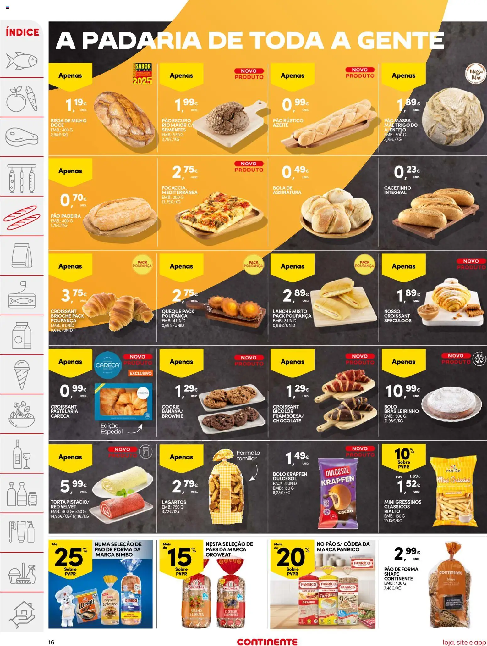 Continente folheto │ válido de 21.04.2026 | Página: 16 | Produtos: Pão de forma, Bolo, Torta, Cereais