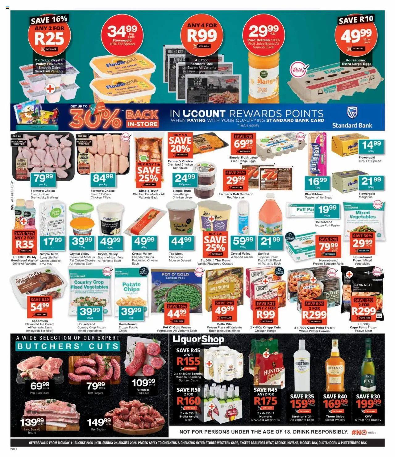 Checkers Western Cape - August Mid-Month Promotion │ valid from 11.08.2025 | Page: 2 | Products: Custard, Toaster, Brandy, Eggs
