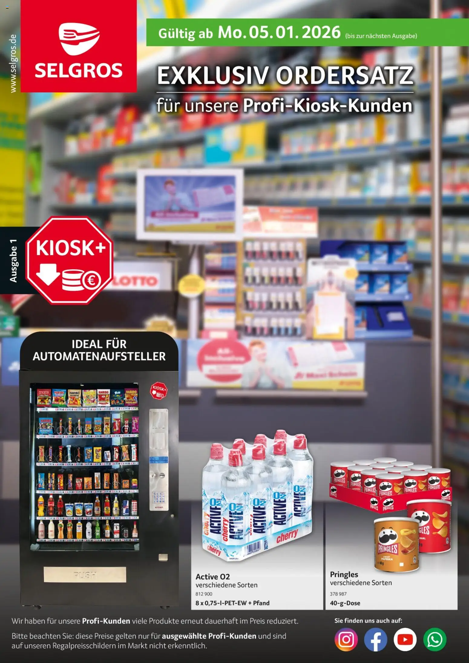 Selgros Ordersatz – gültig ab 05.01.2026 | Seite: 1 | Produkte: Haribo, Paprika, Pringles