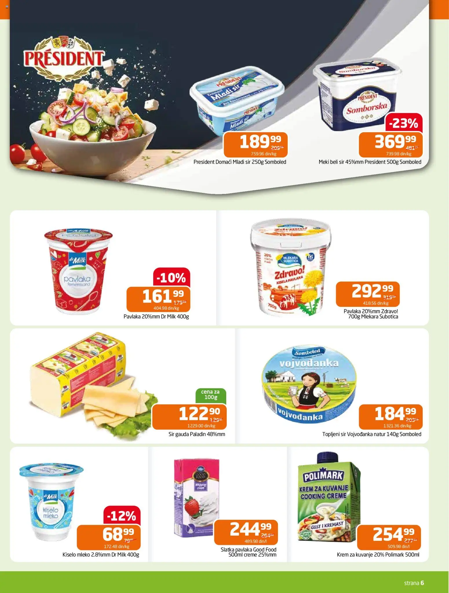 Gomex katalog - važi od 22.10.2025 | Strana: 6 | Proizvode: Mladi sir, Slatka pavlaka, Sir, Topljeni sir