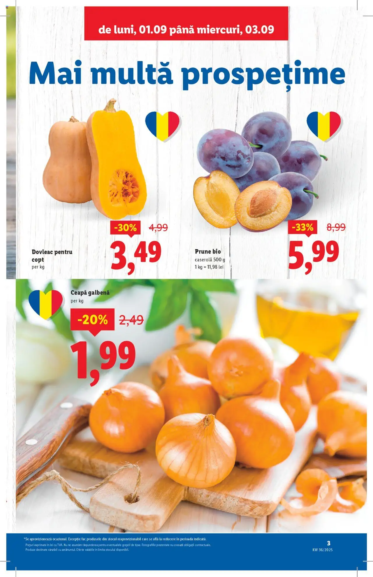 Catalog Lidl – valabil de la 01.09.2025 | Pagină: 3 | Produse: Şerit ödül, Dovleac, Ceapă galbenă, Ceapă