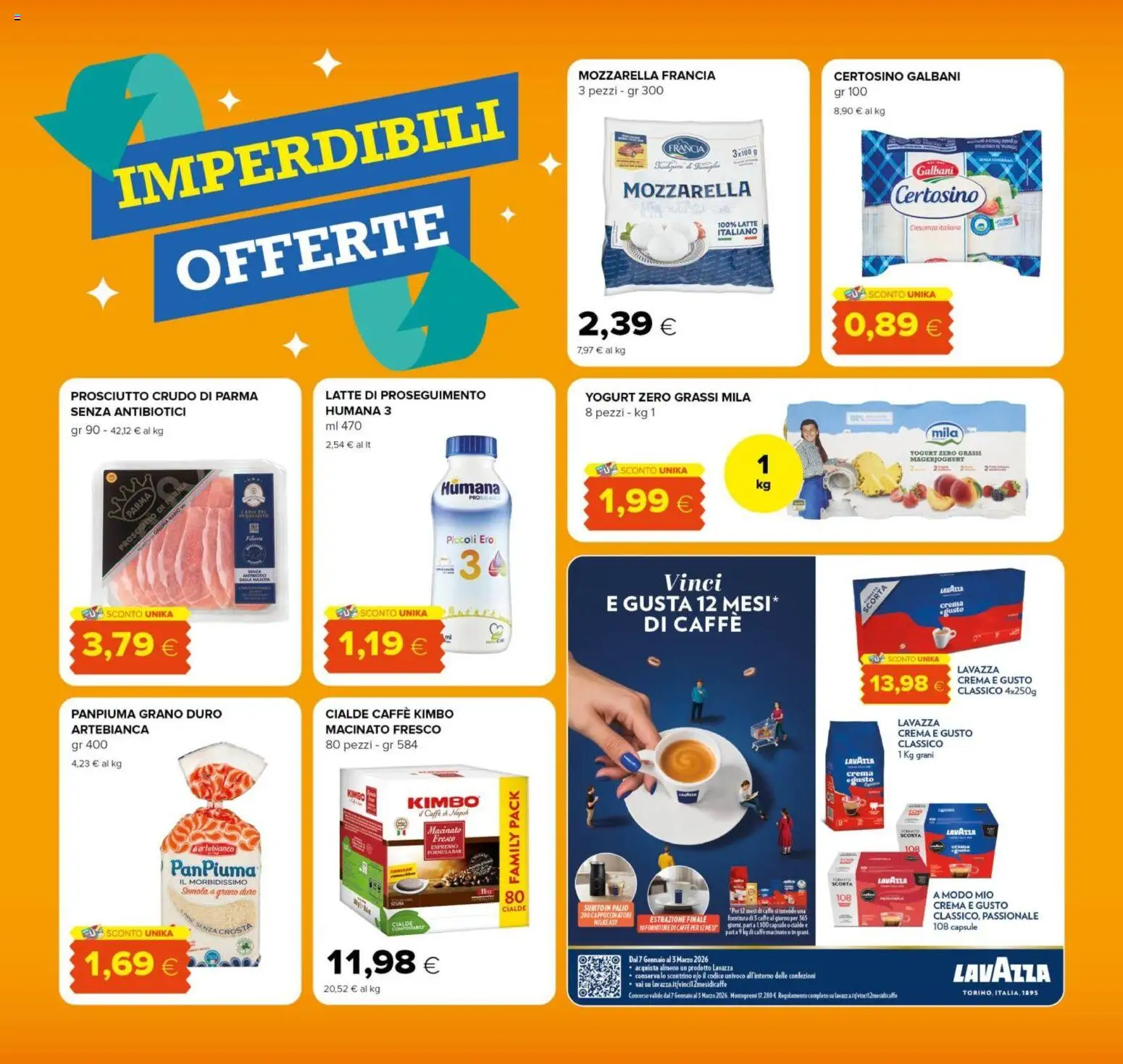 Volantino Oasi del 12.02.2026 | Pagina: 4 | Prodotti: Crema, Caffè, Prosciutto, Crescenza