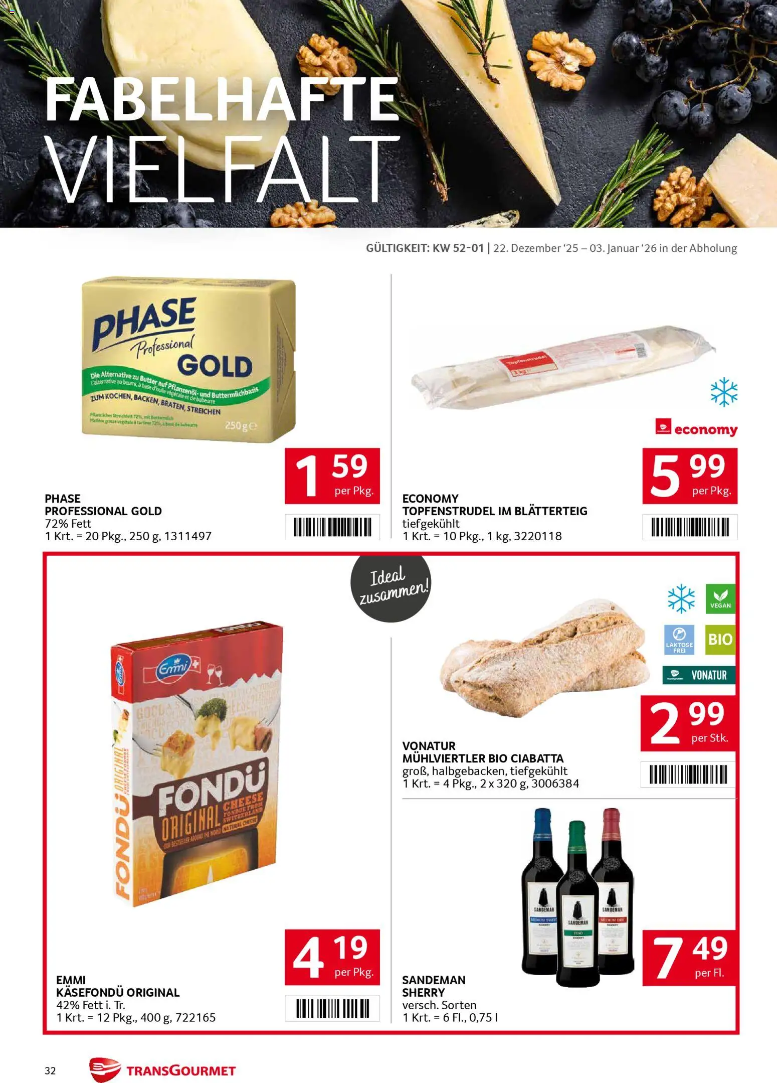 Transgourmet Flugblatt gültig ab 22.12.2025 | Seite: 32 | Produkte: Butter