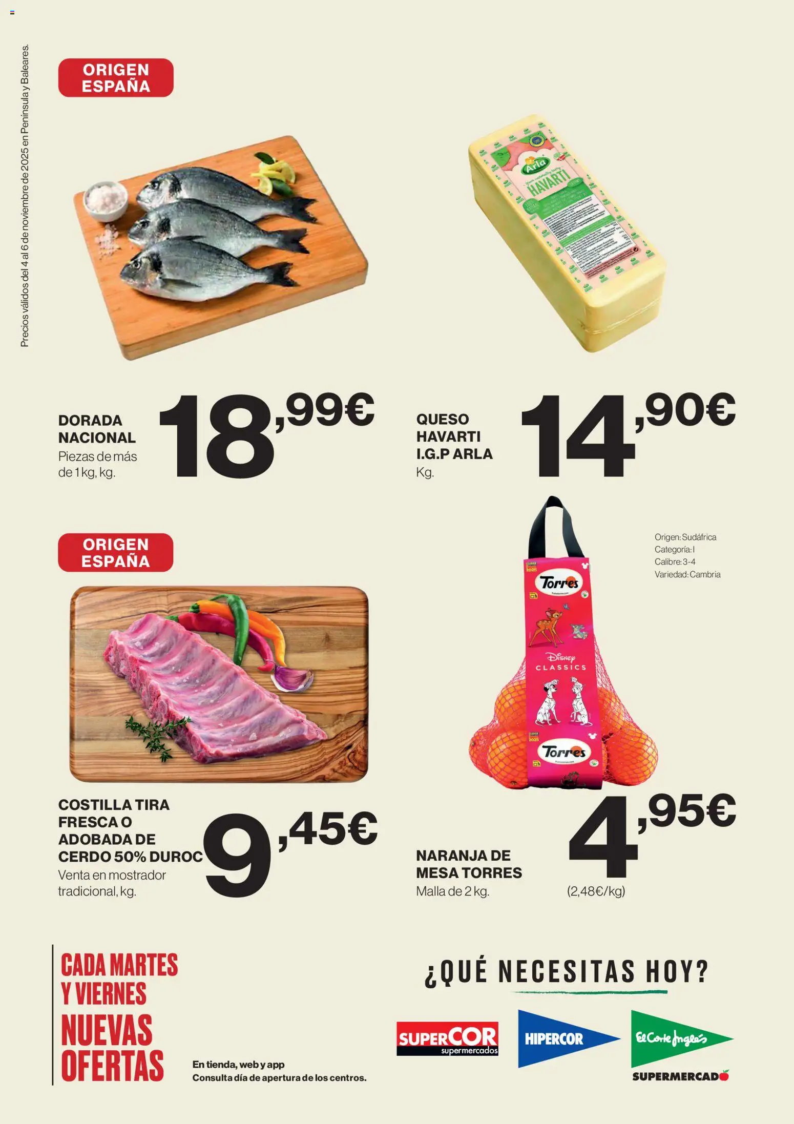 El Corte Inglés ofertas │ válido desde el 04.11.2025 | Página: 2 | Productos: Queso, Cerdo, Mesa