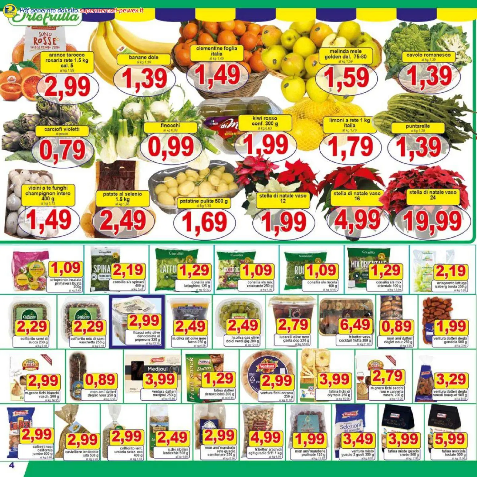 Volantino Pewex del 16.12.2025 | Pagina: 4 | Prodotti: Insalata, Lenticchie, Forno, Vaso
