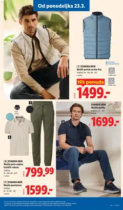 ESMARA MEN Muške pantalone, Muške pantalone, veličine M-XL (48-58) - pregled Lidl kataloga - važi od 19.03.2026 | Strana: 77 | Proizvode: Majica kratkih rukava, Prsluk, Pantalone, Patike