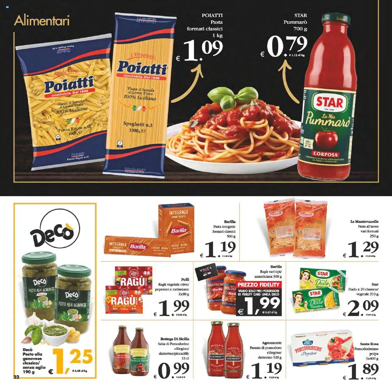 Volantino Decò del 03.10.2025 | Pagina: 22 | Prodotti: Pasta, Pesto, Passata di pomodoro, Ragú
