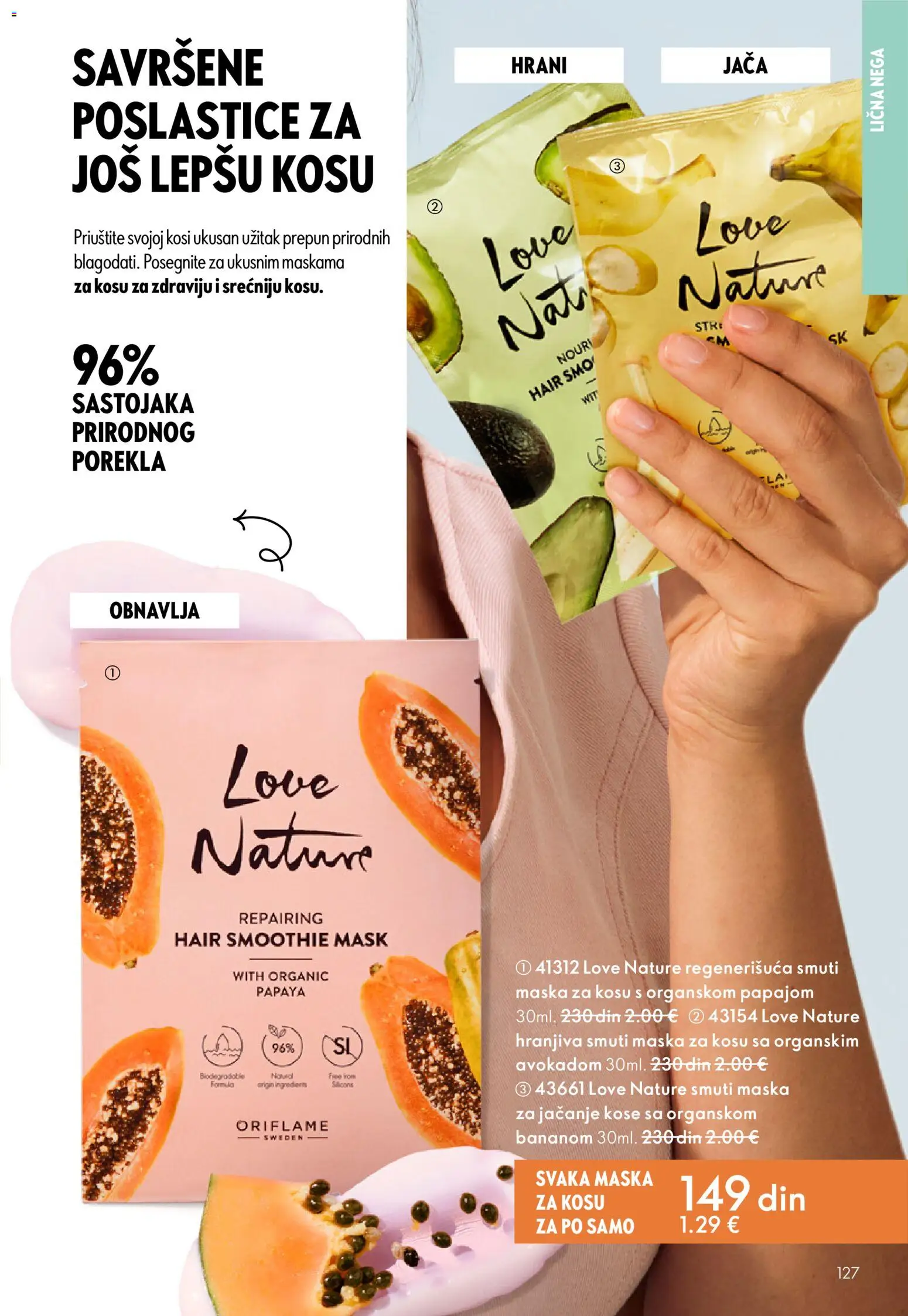 Oriflame katalog - važi od 31.12.2025 | Strana: 127 | Proizvode: Maska za kosu, Maska